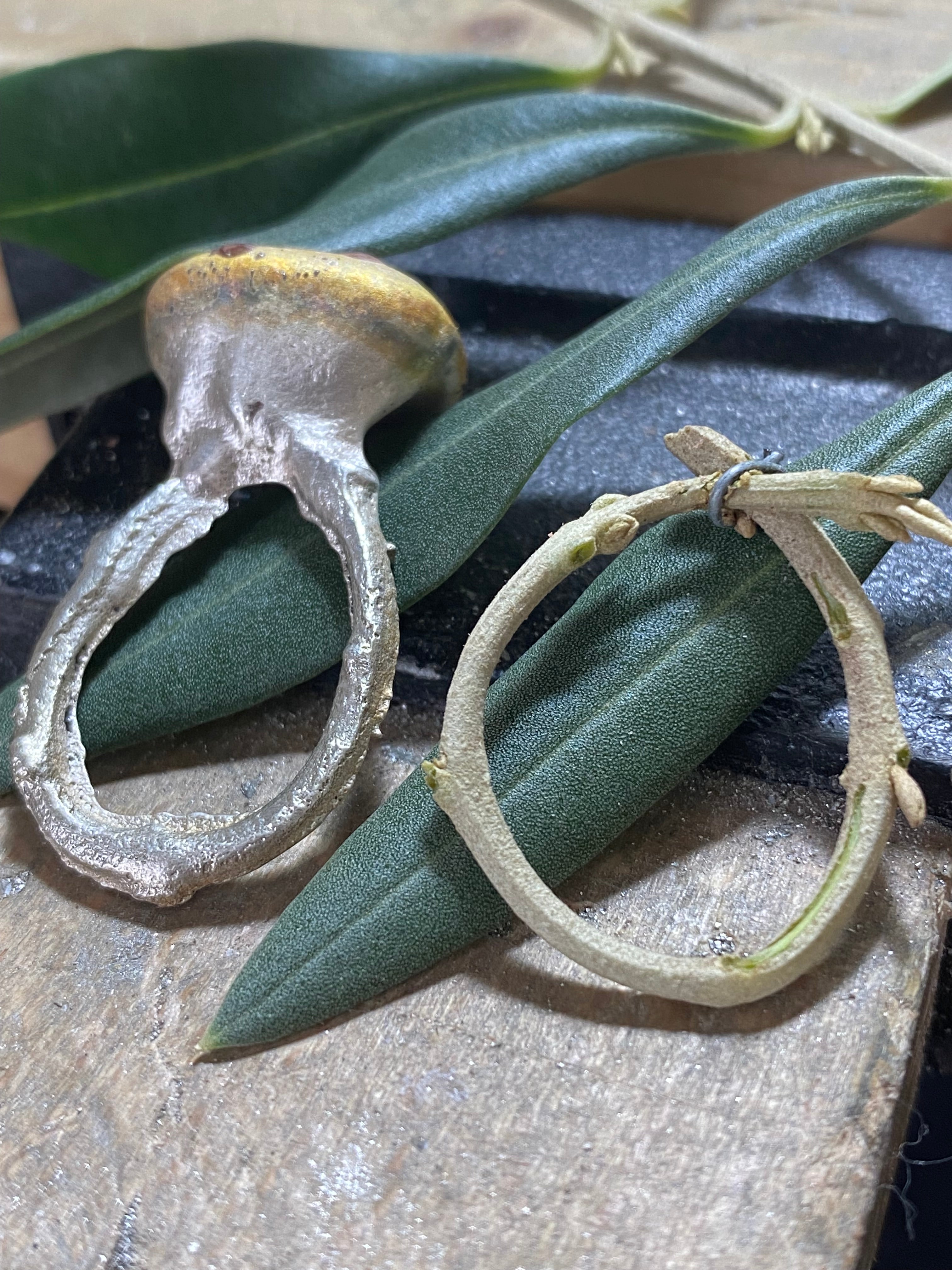 Sterling Silver Olive Branch Ring | Size O | Open Design