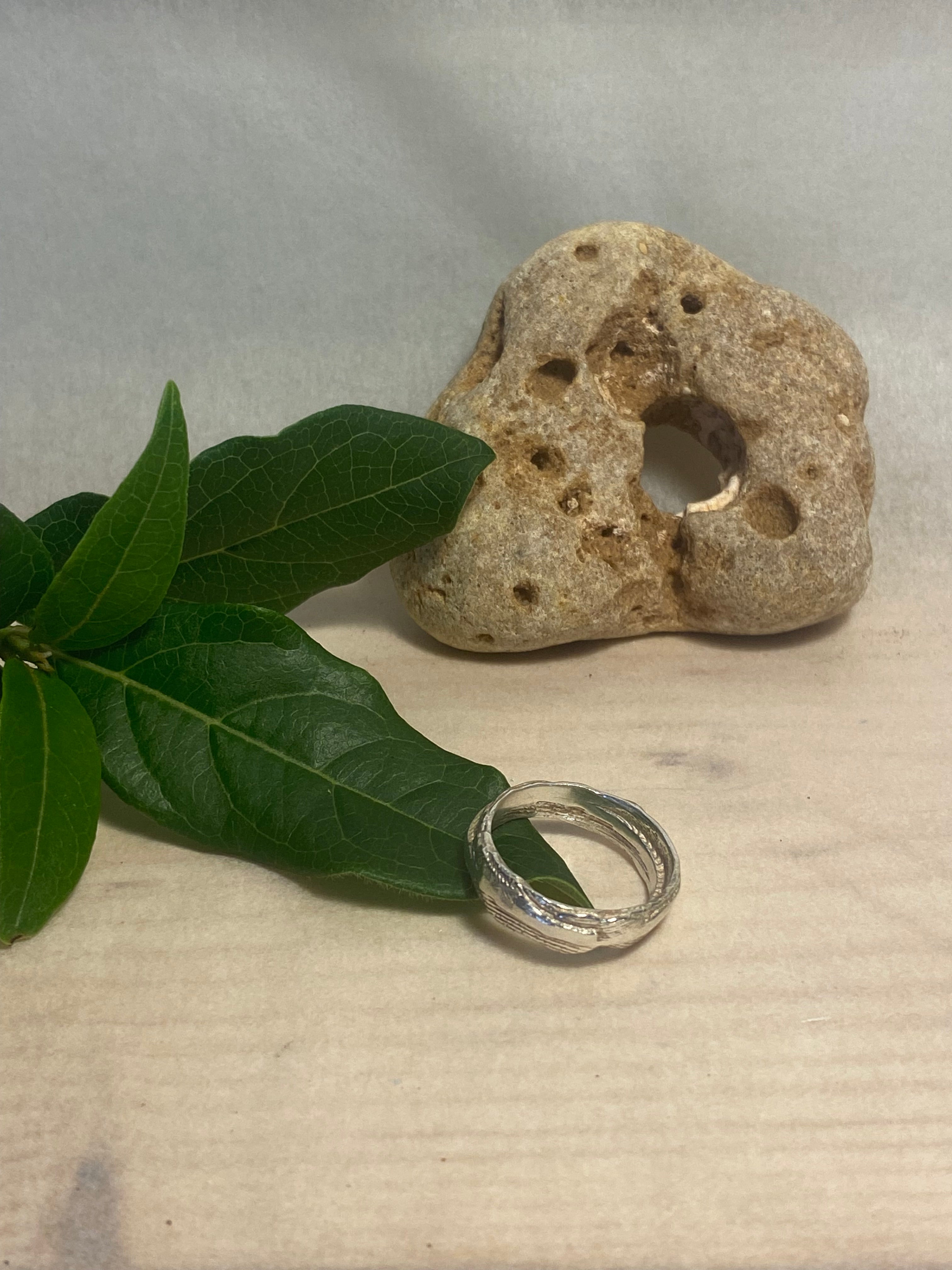Molten Cuttlefish Cast Sterling Silver Ring