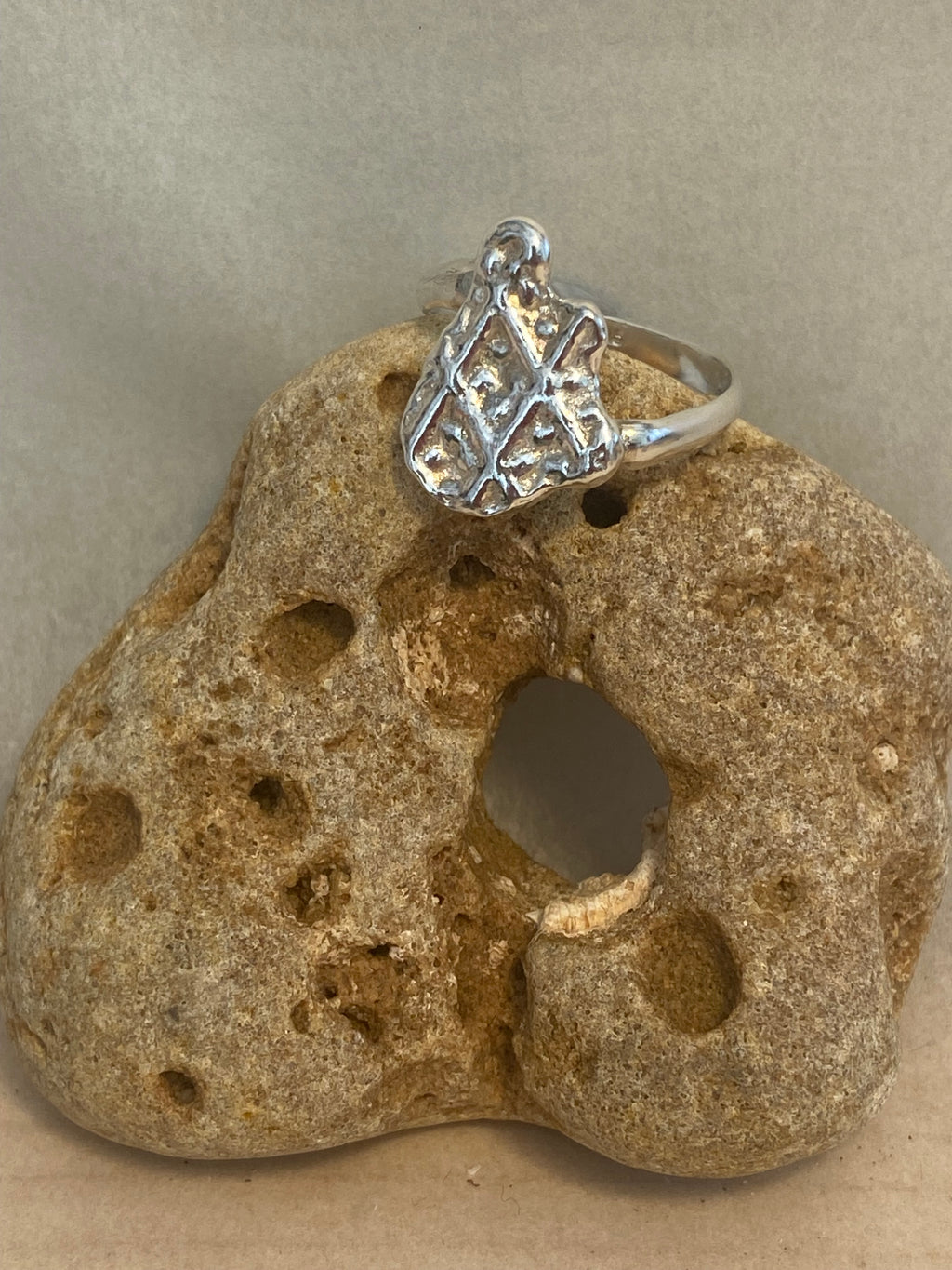 Offset Impressions Sterling Silver Ring