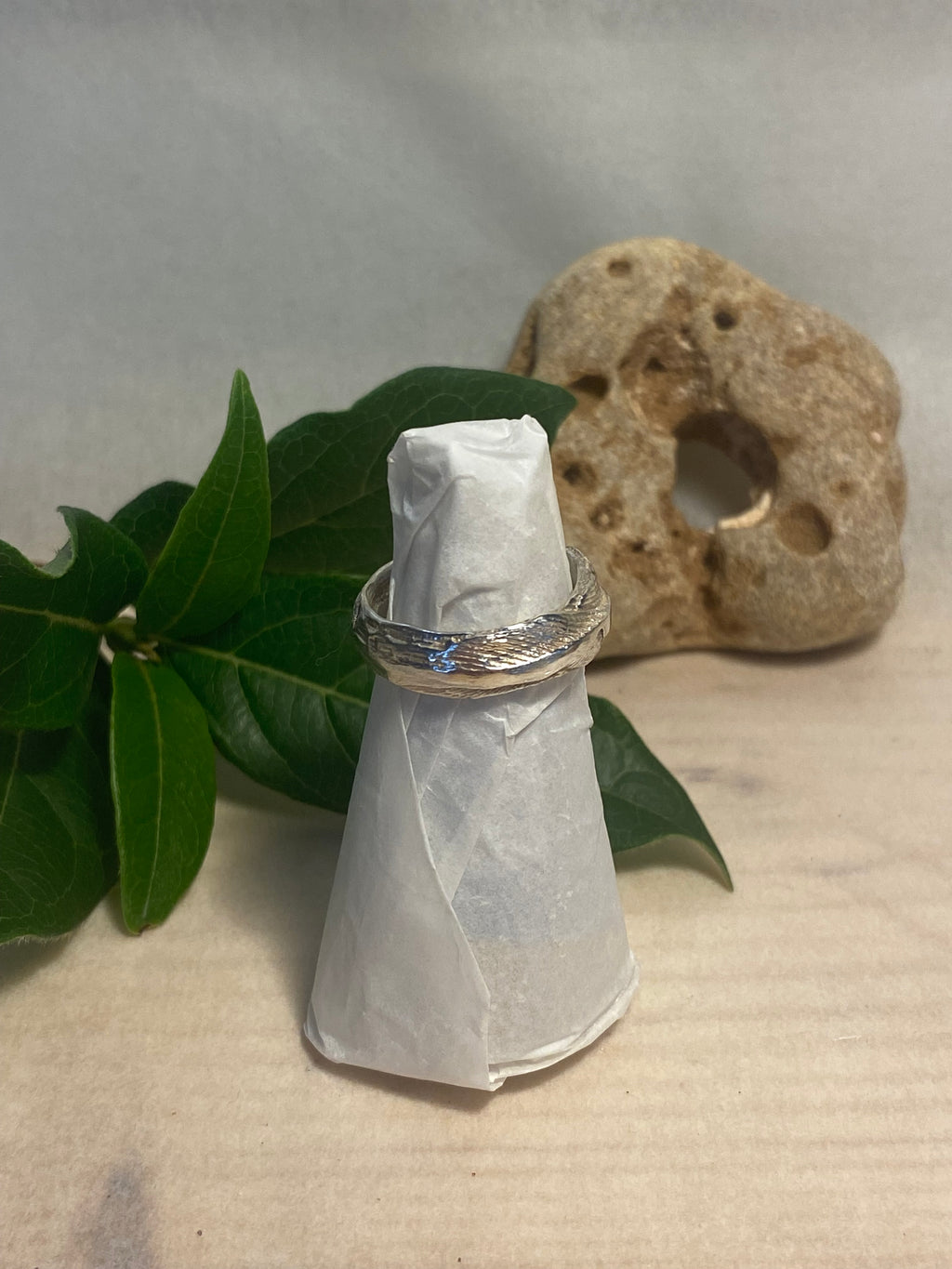 Molten Cuttlefish Cast Sterling Silver Ring