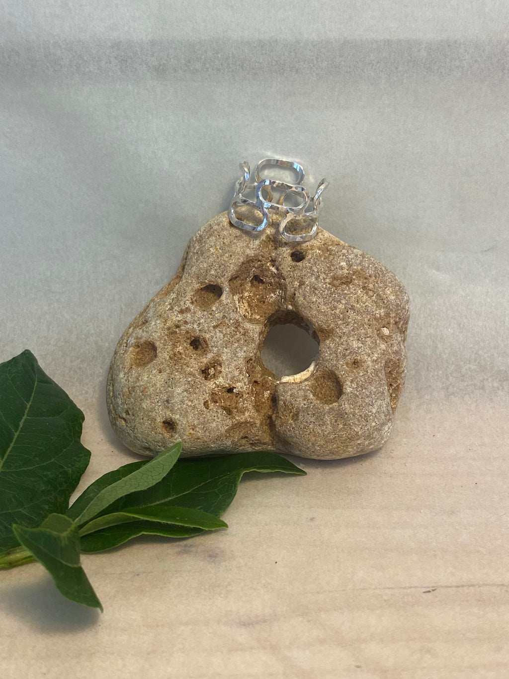 Double Row Hammered Silver Links Ring