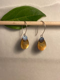 Flame painted copper and titanium earrings with silver wire
