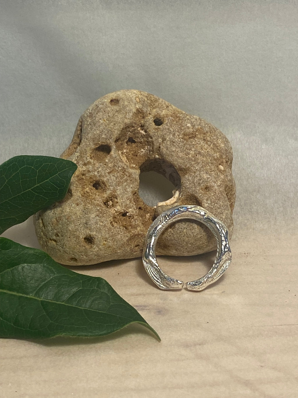 Cuttlefish Cast Adjustable Sterling Silver Ring
