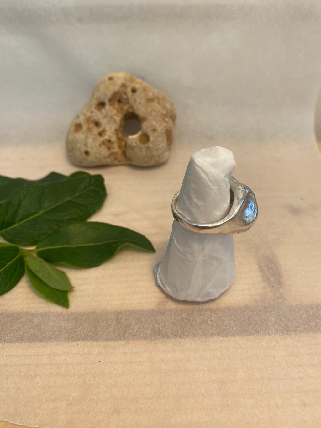 Organic Statement Ring — Wax Carved Sterling Silver