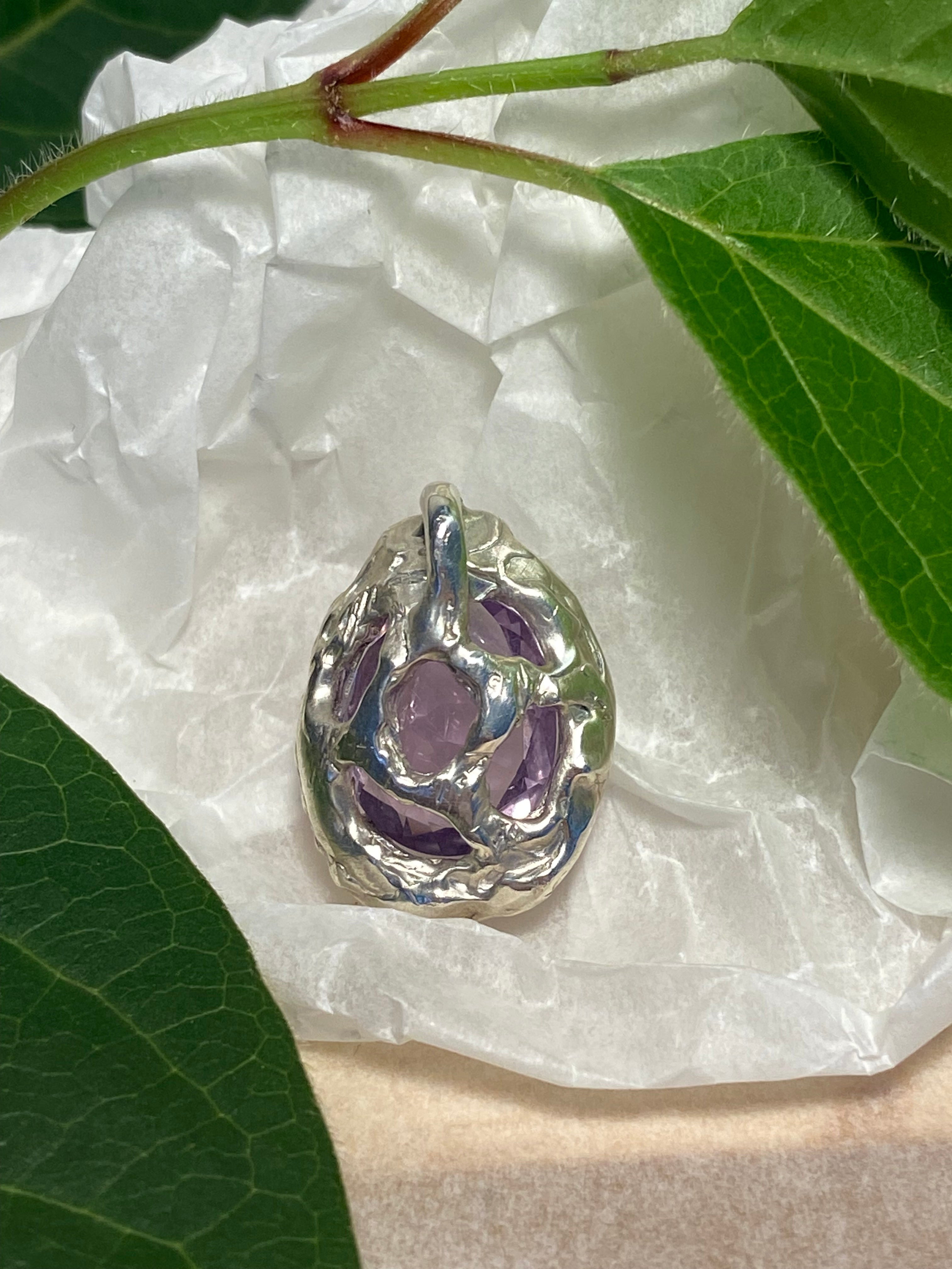 Amethyst and Silver Pendant