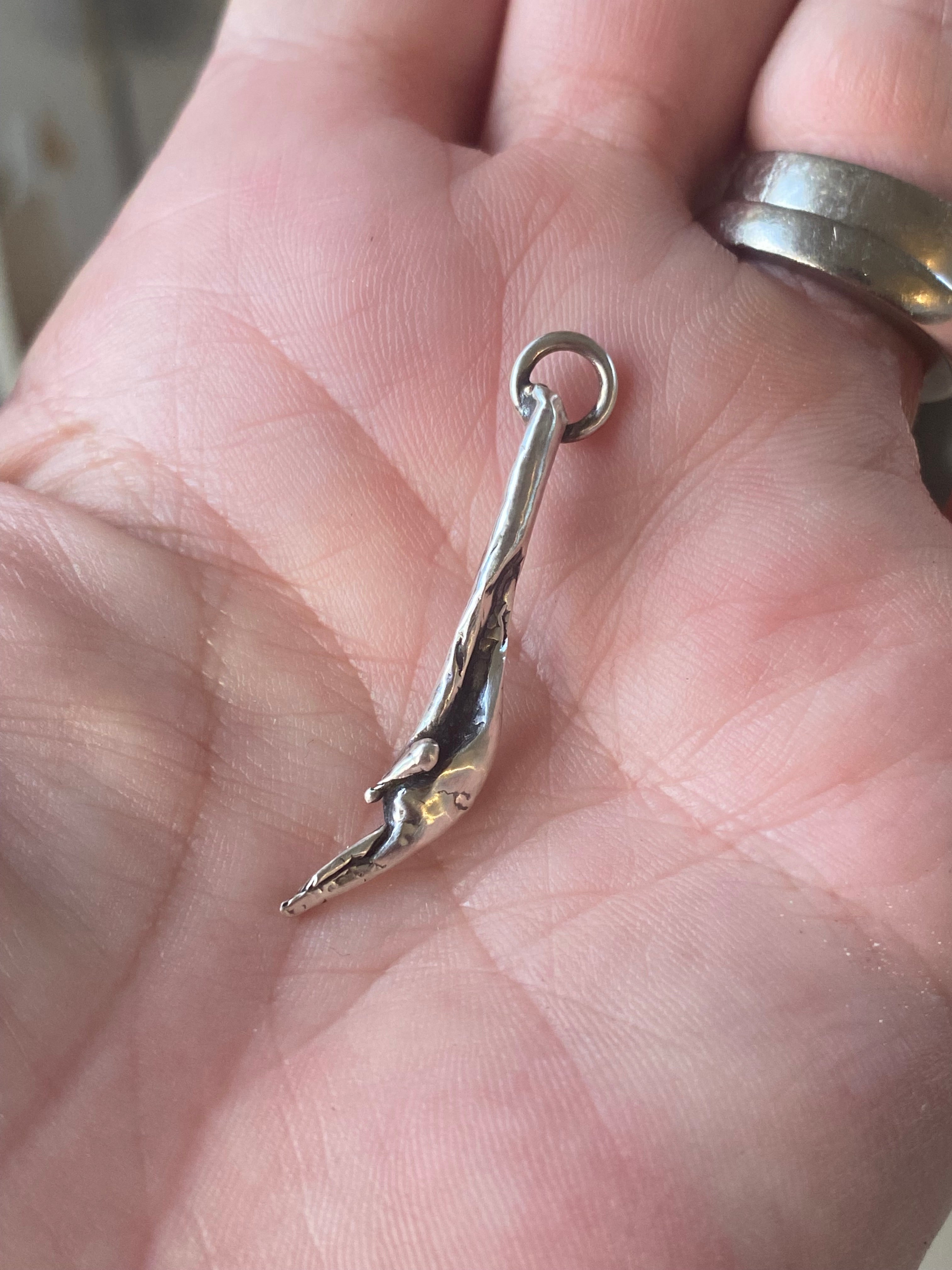 Tide Pendant -Water Cast Sterling Silver Pendant