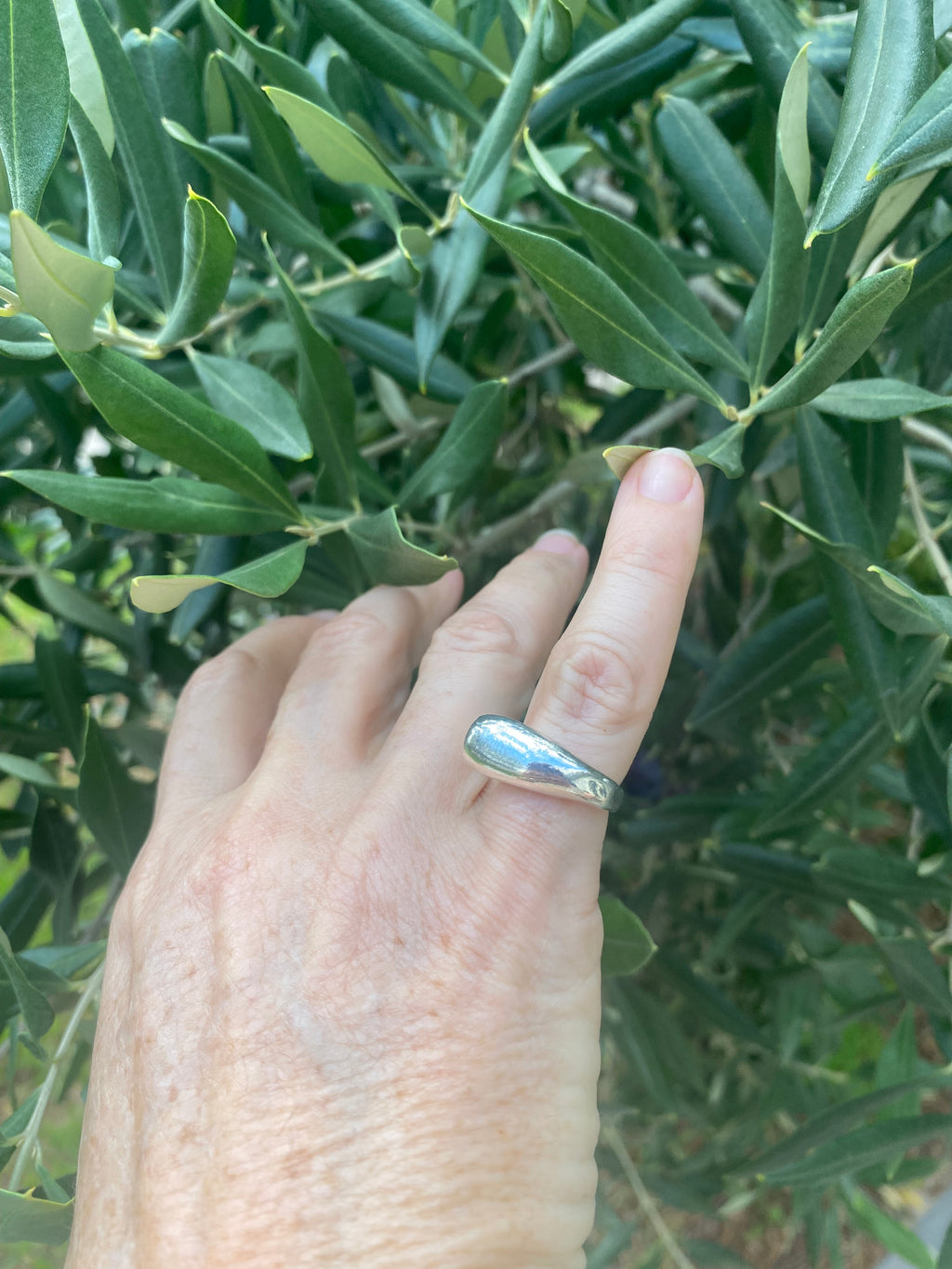 Tapered Sculptural Sterling Silver Ring