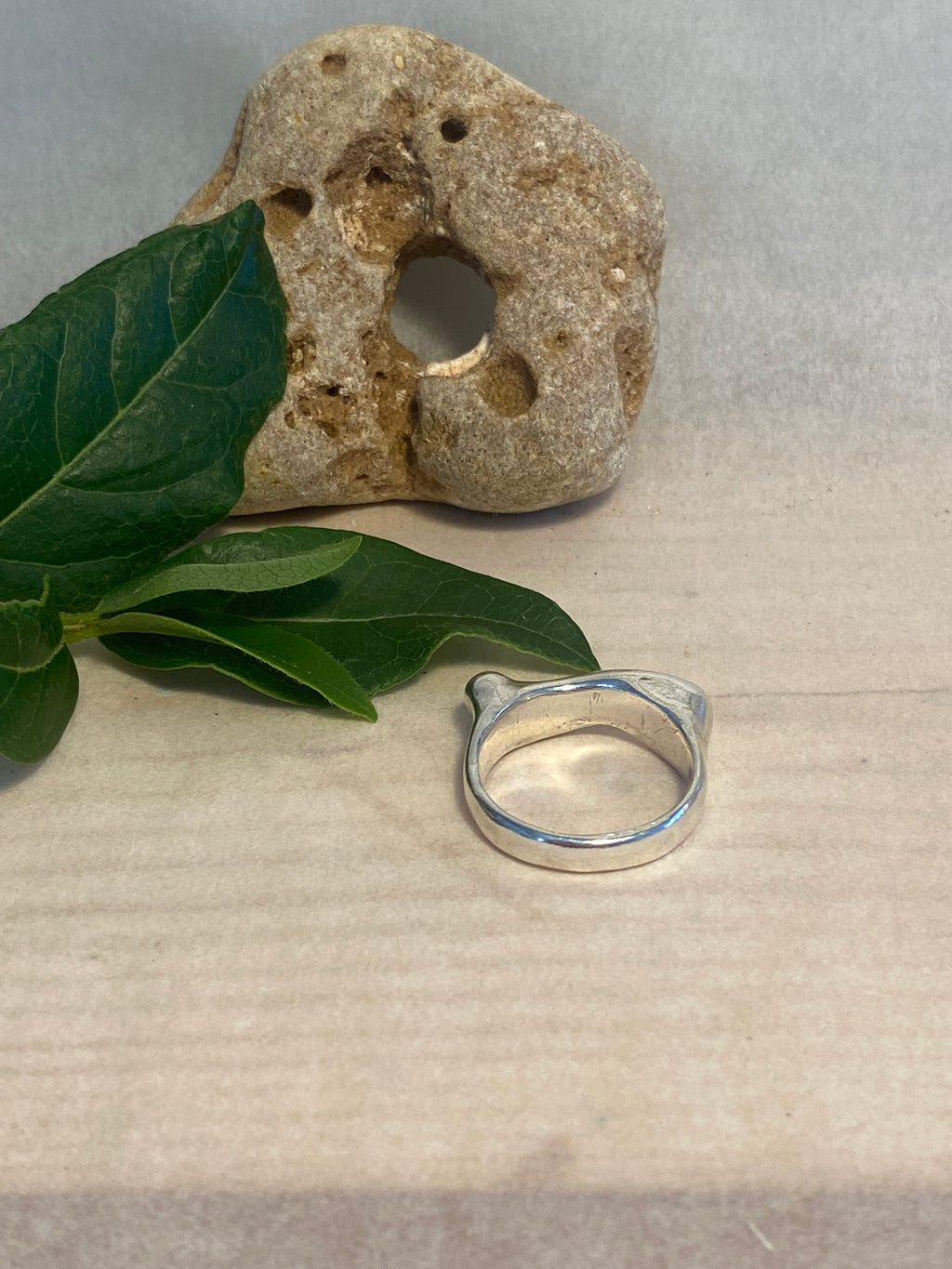 Flow Wax Carved Sterling Silver Statement Ring