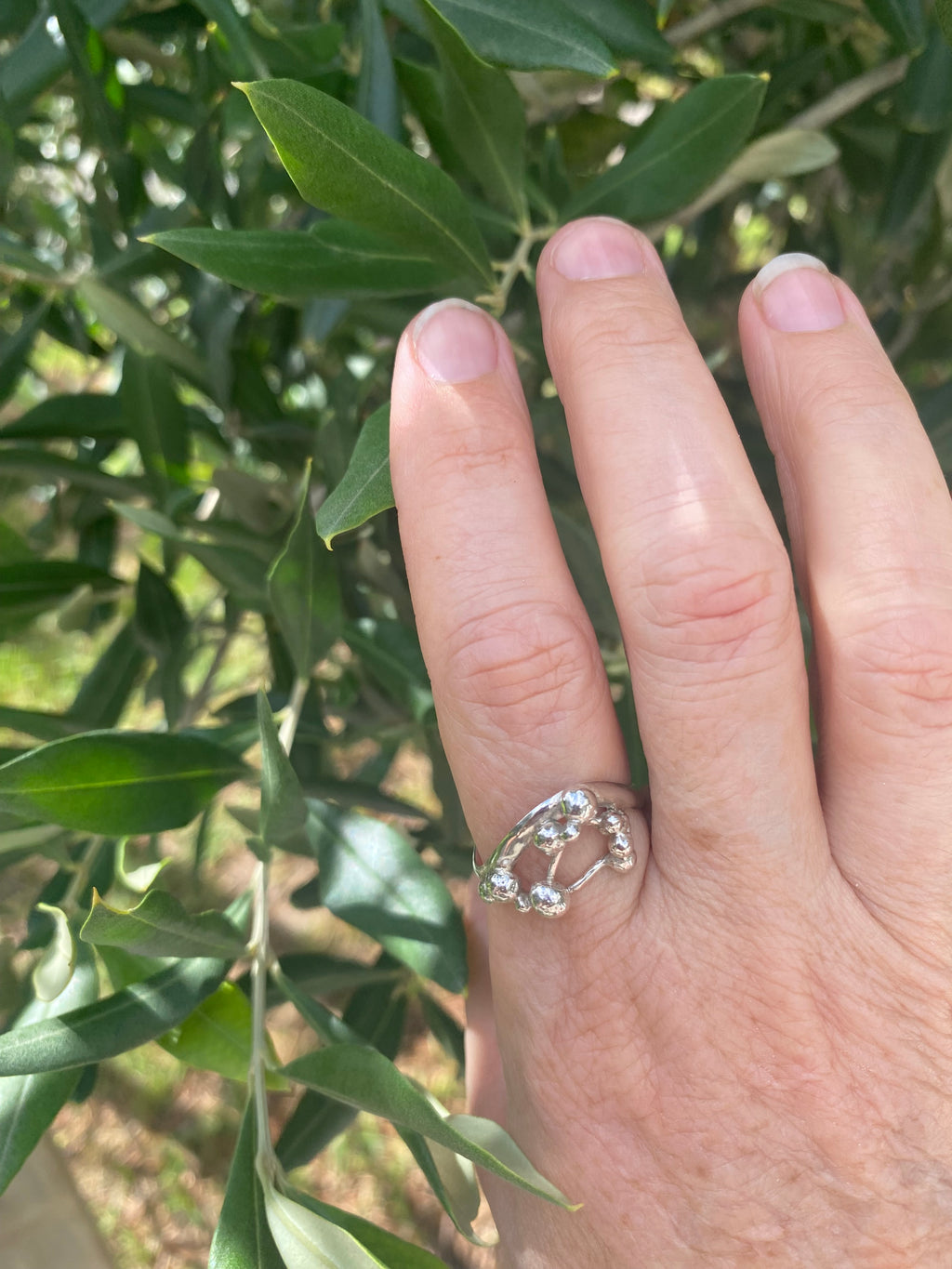 Waves, Pebbles & Tendrils Sterling Silver Ring