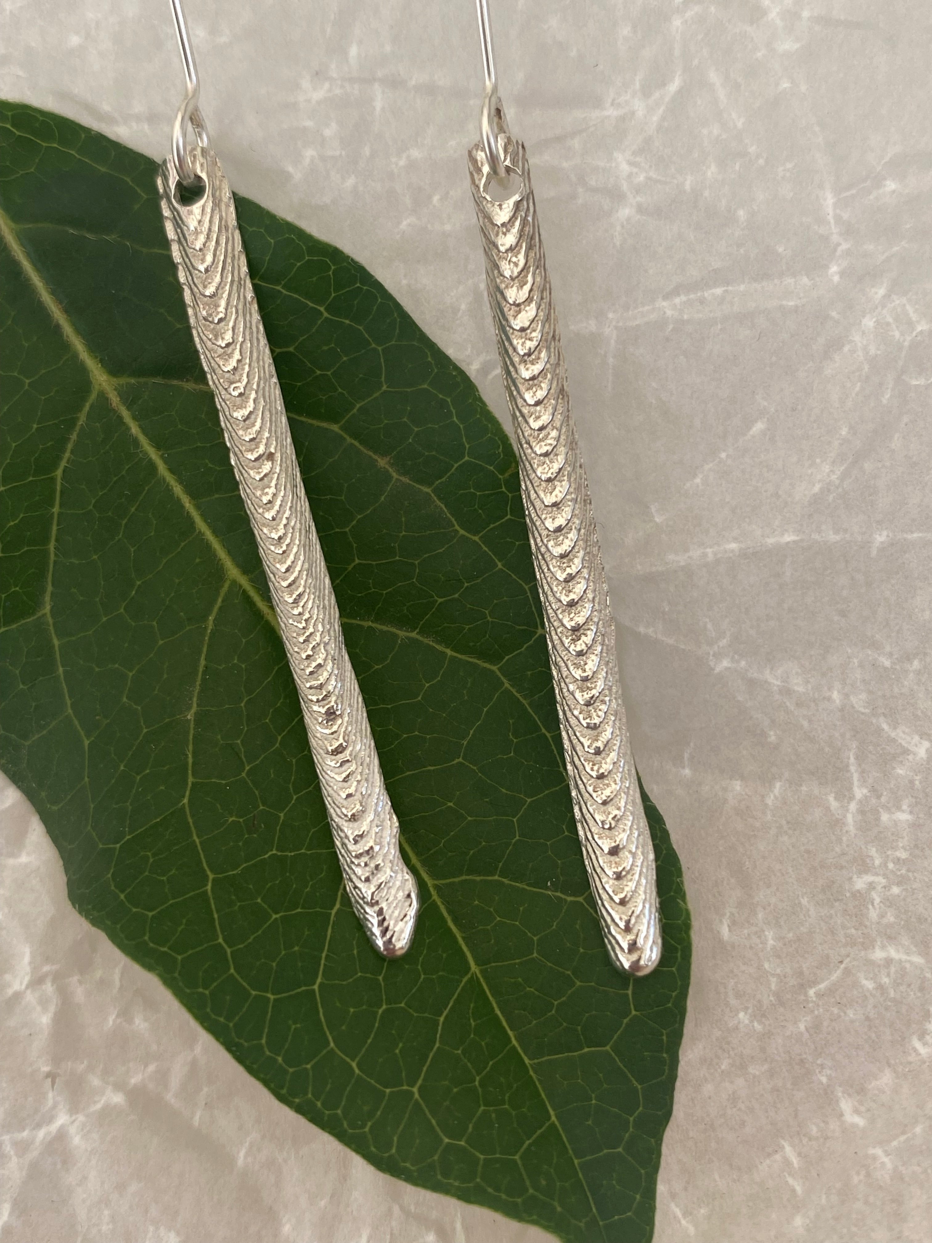 Cuttlefish Cast Sterling Silver Drop Earrings