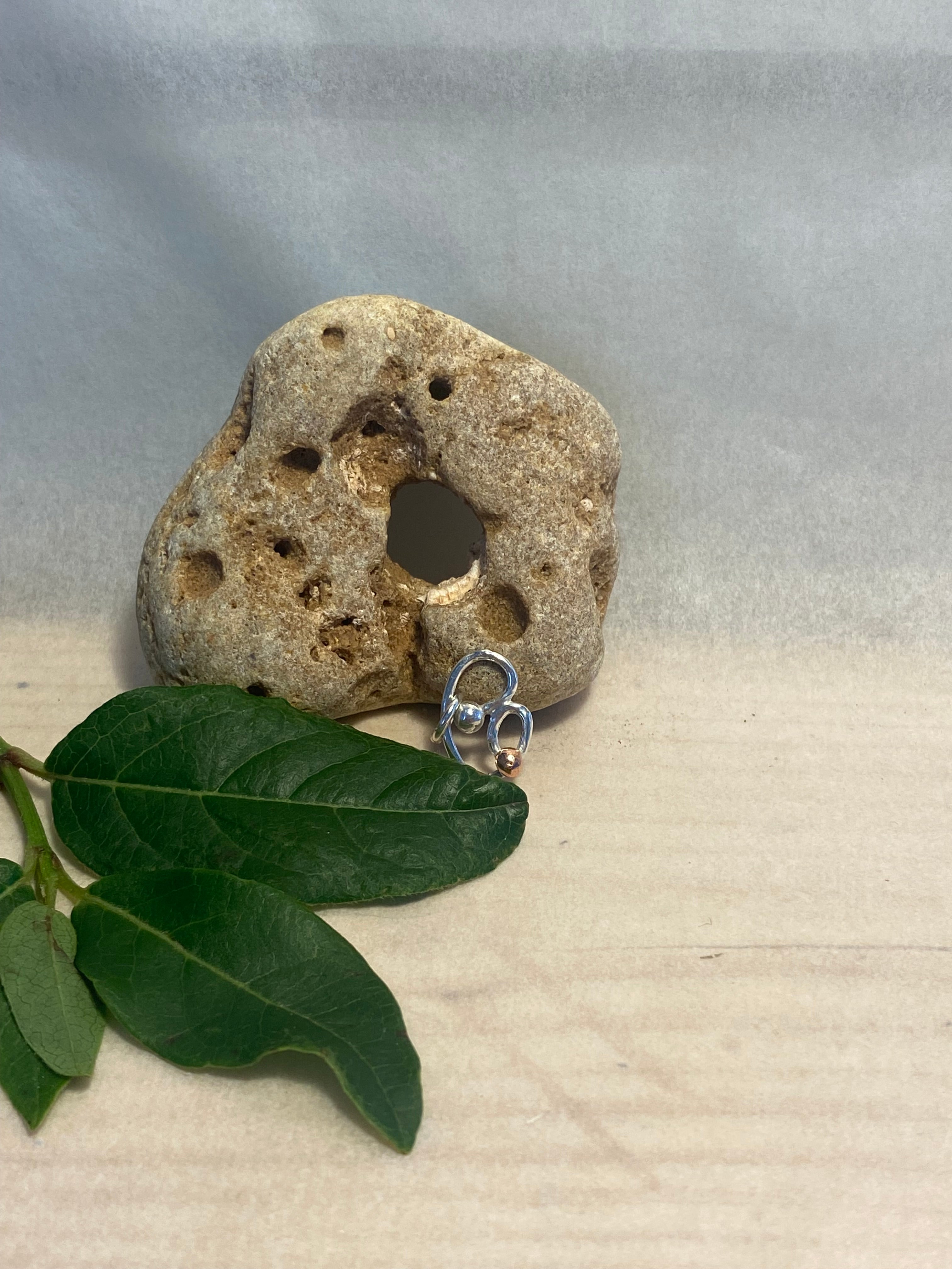 Silver & Copper Heart Pendant