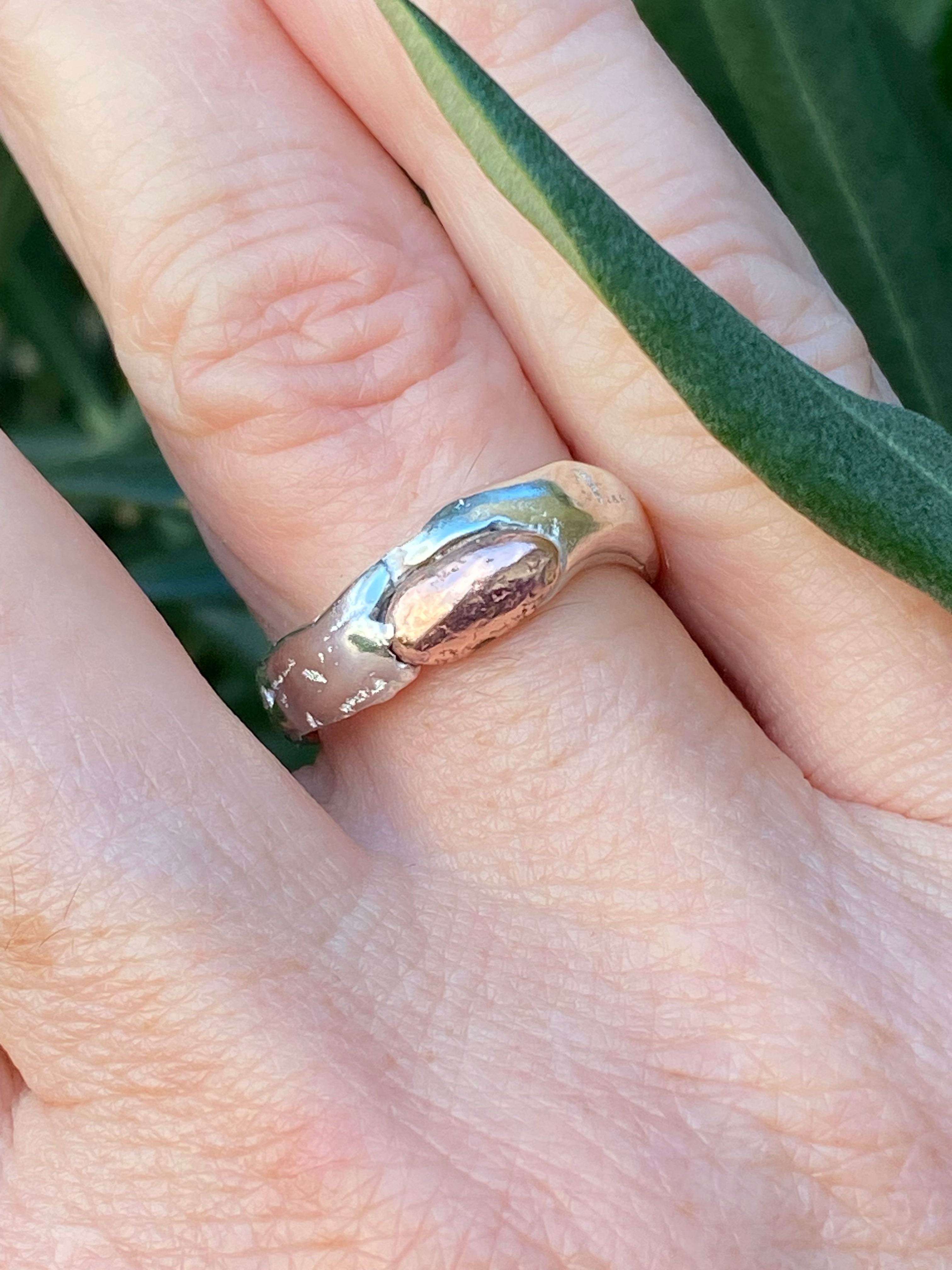 Sterling Silver & Copper Seed Ring | Size P½ | One of a Kind