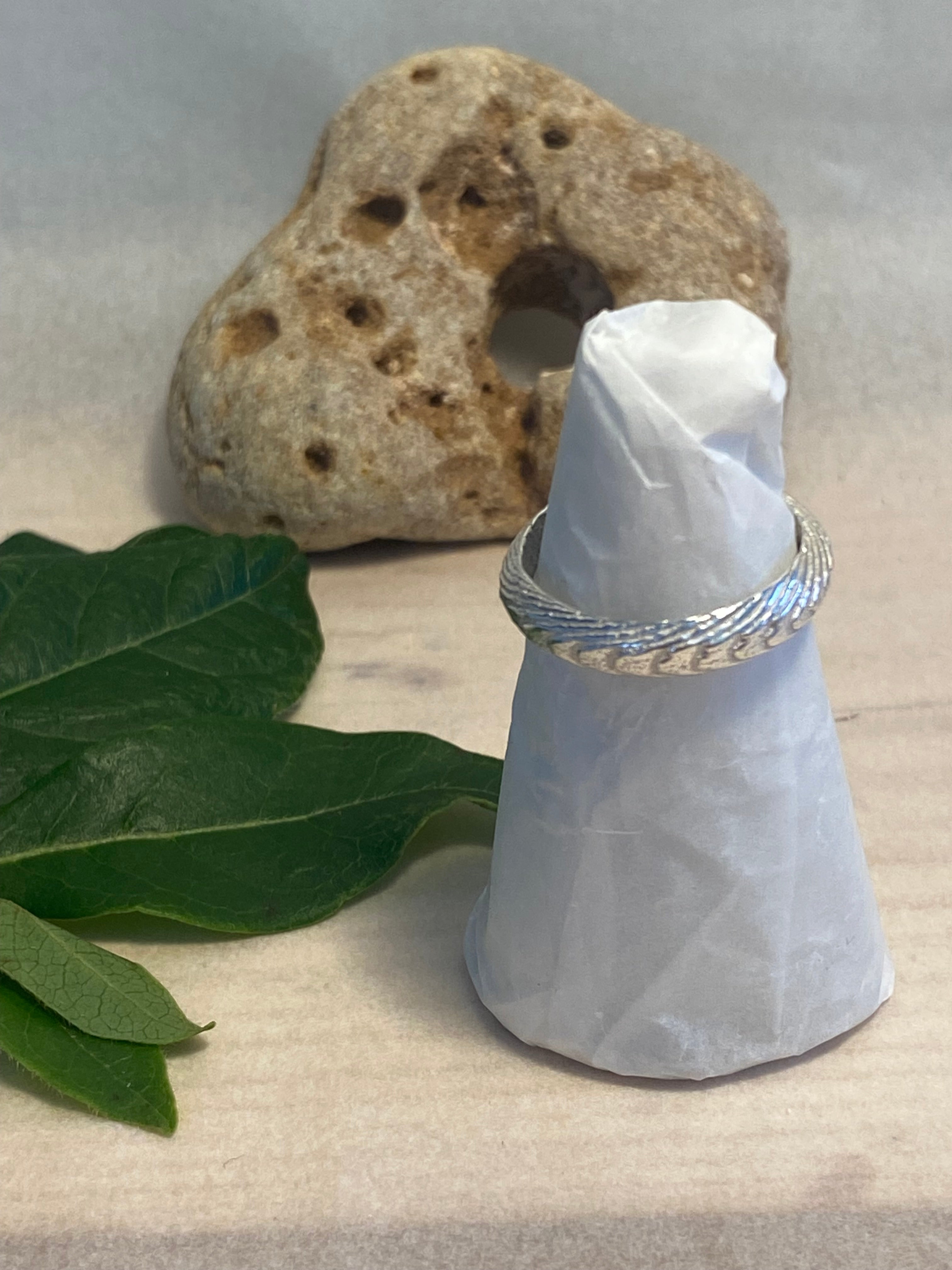 Cuttlefish Cast Adjustable Sterling Silver Ring