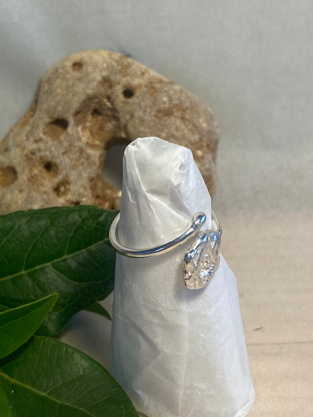 Adjustable Impressions Sterling Silver Ring