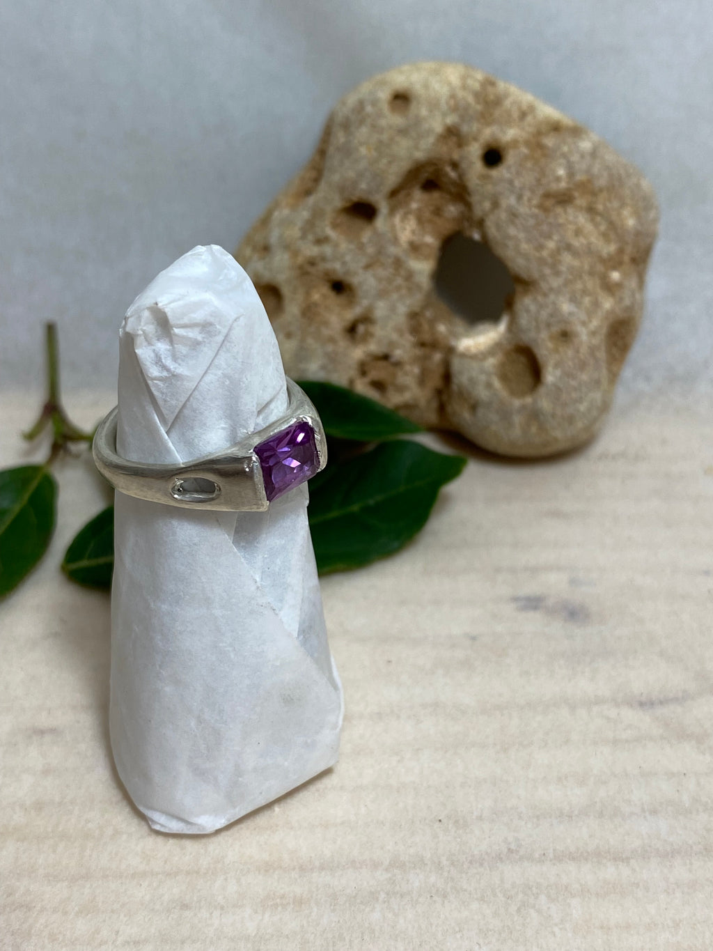 Delicate Signet Alexandrite Sterling Silver Ring