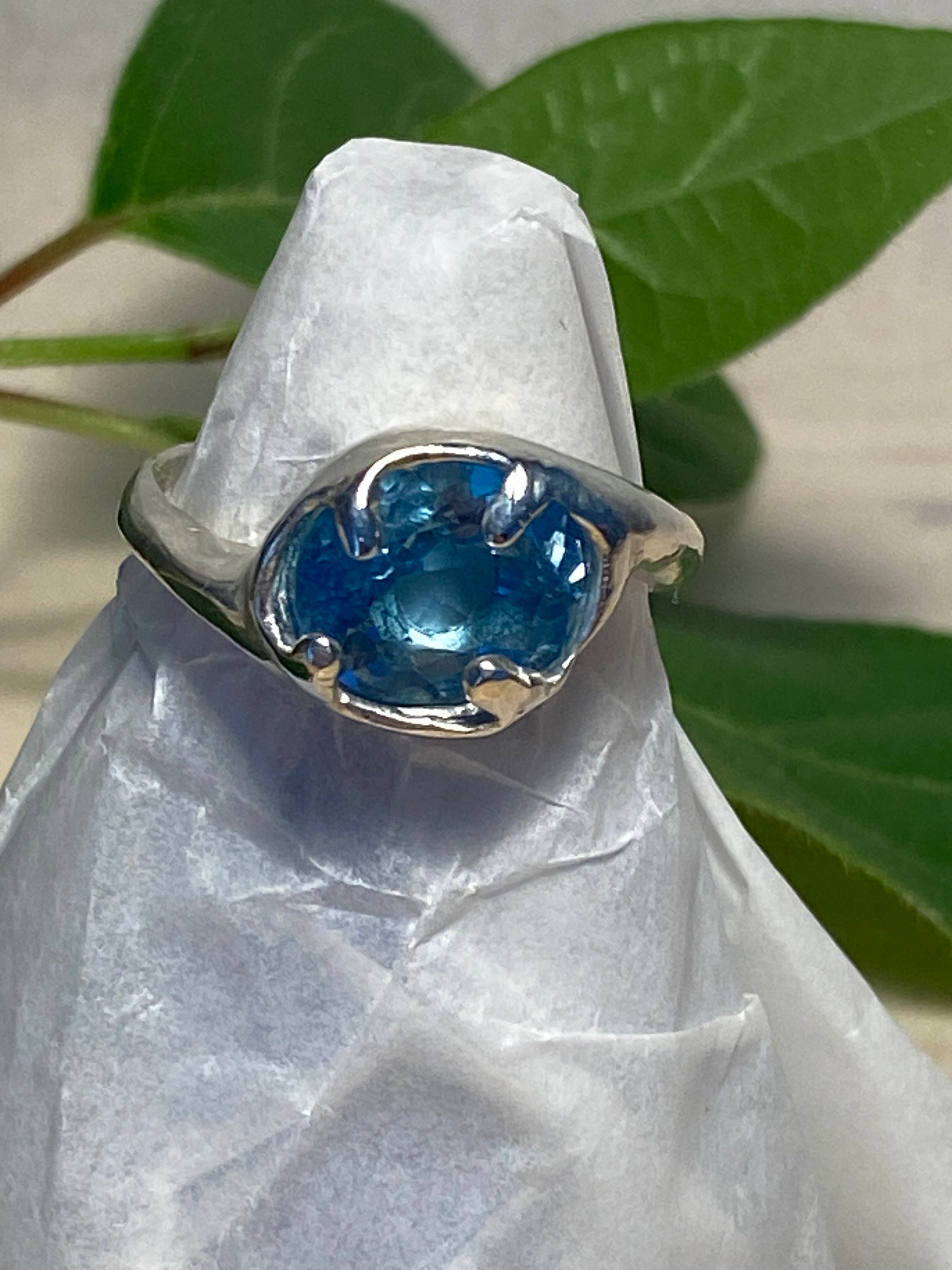 Blue Topaz and sterling silver ring