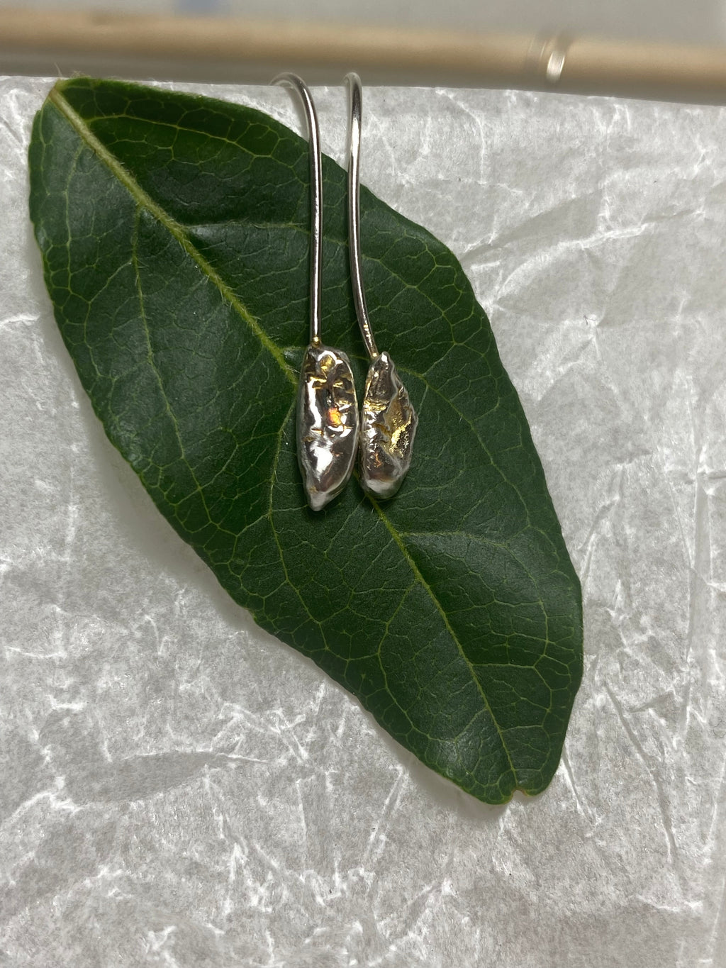 Tide Drop Earrings - Water Cast Sterling Silver