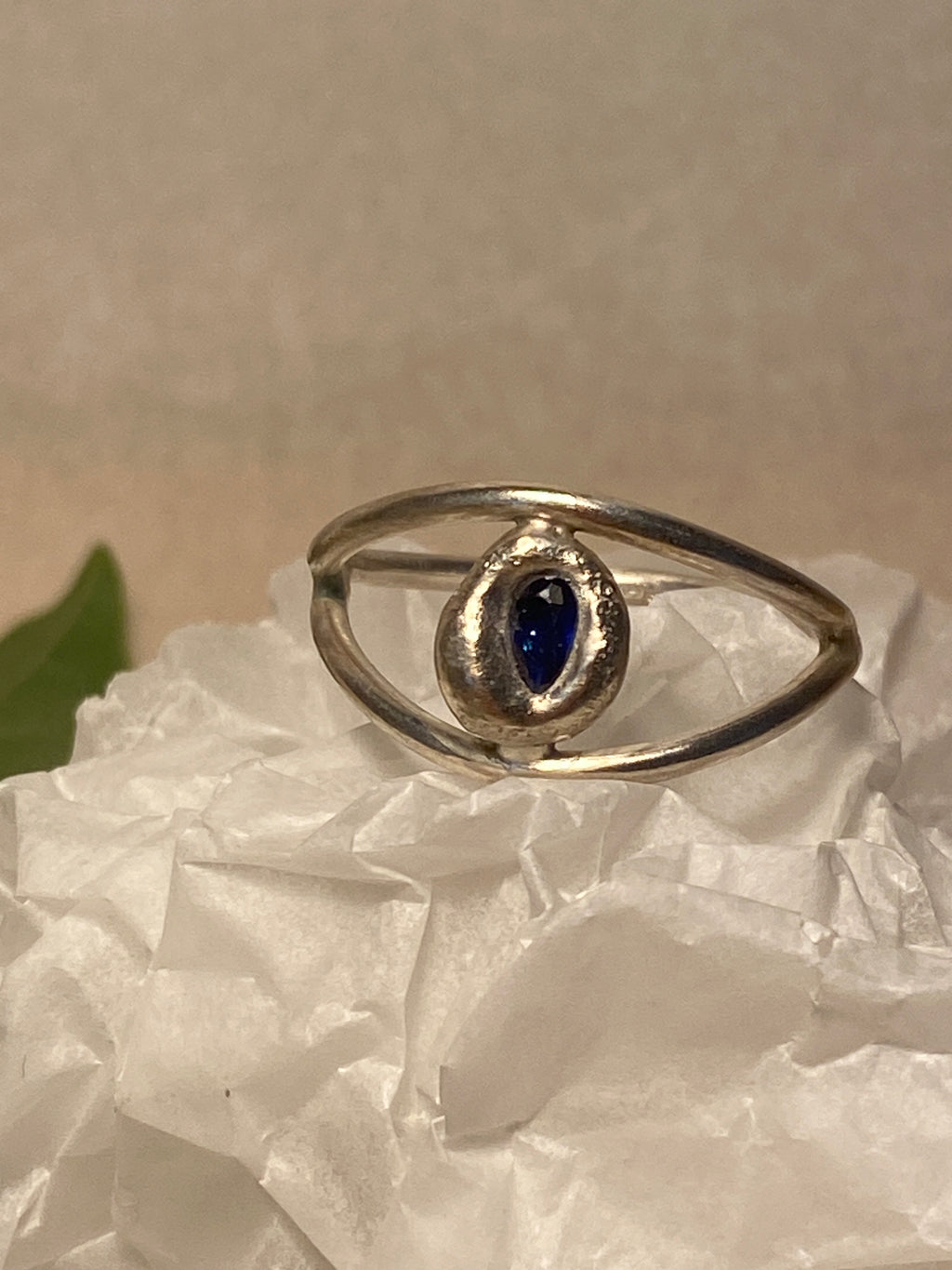Blue Spinel and Sterling Silver ring