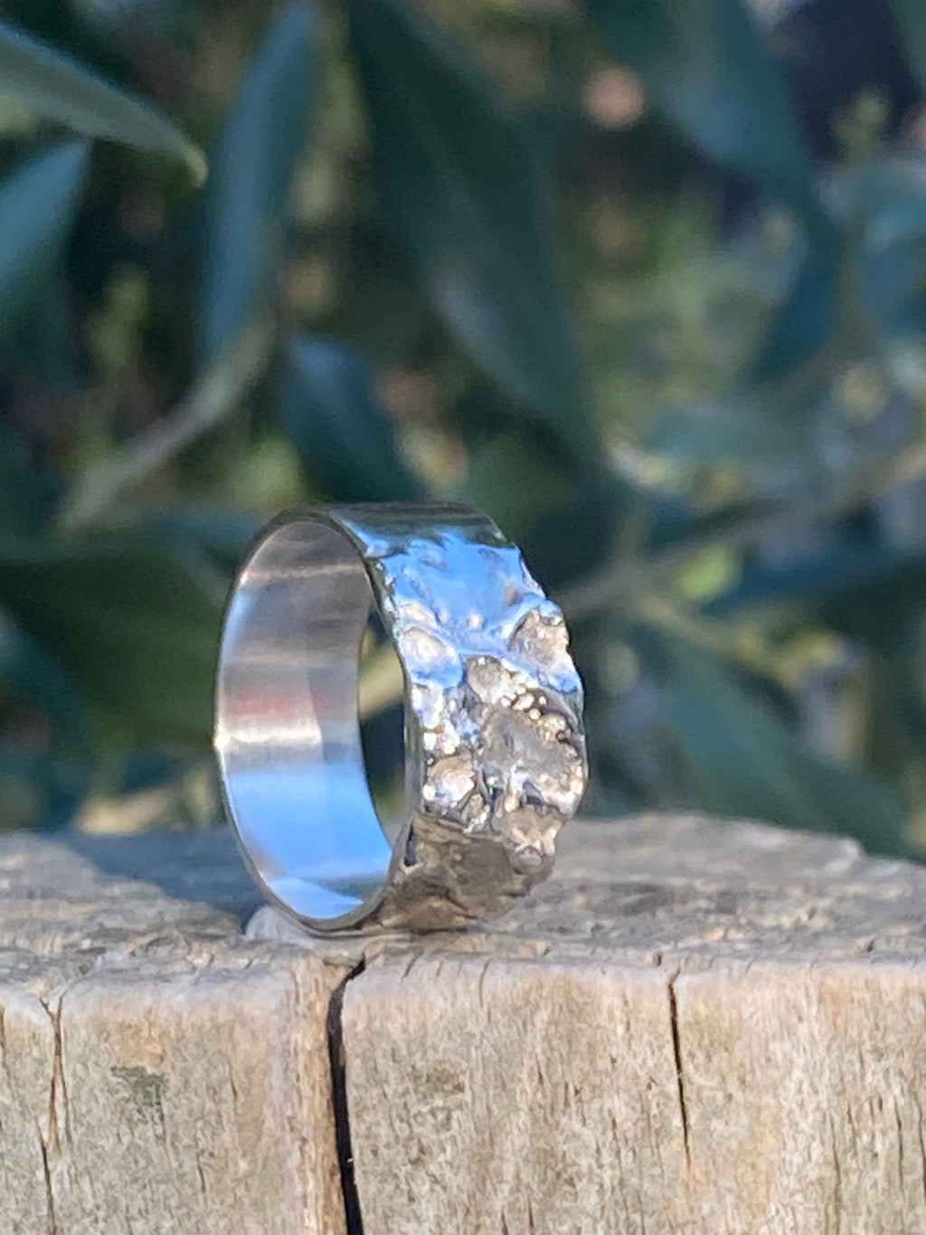 Almond Kernel Ring, Sterling Silver, Size P