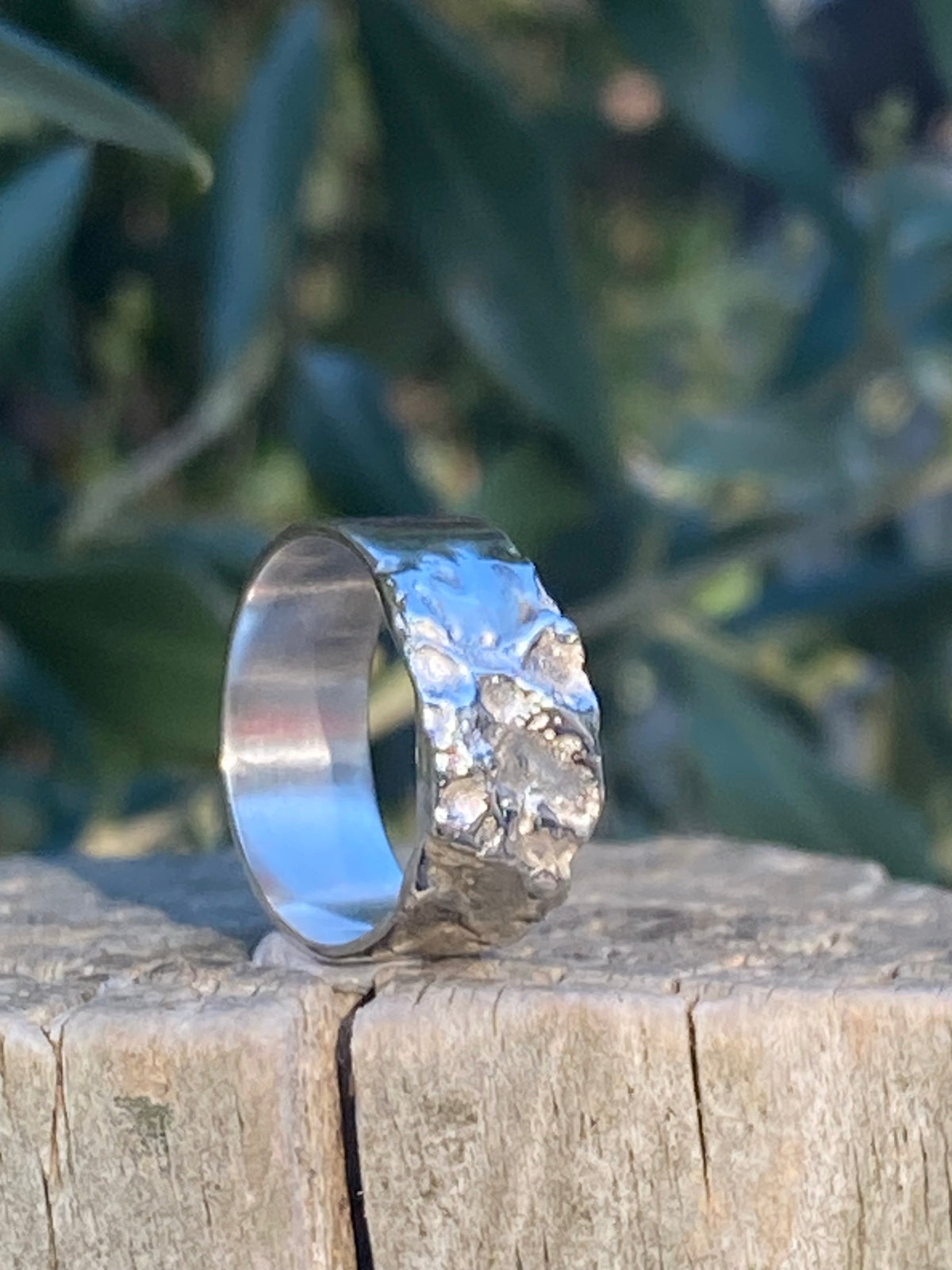 Almond Kernel Ring, Sterling Silver, Size P