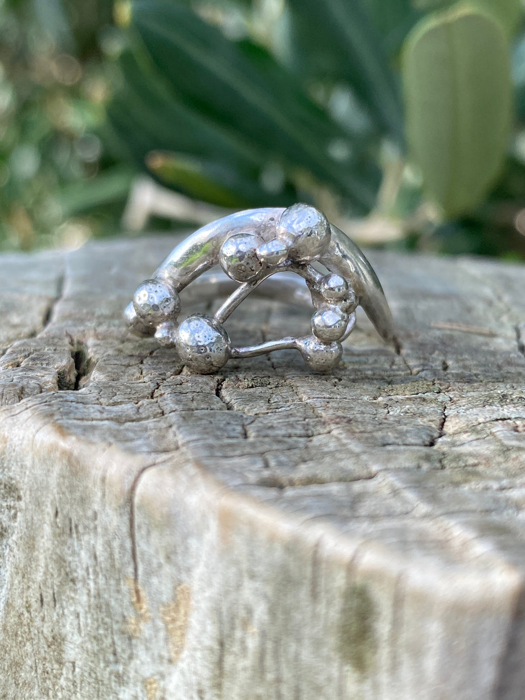 Waves, Pebbles & Tendrils Sterling Silver Ring