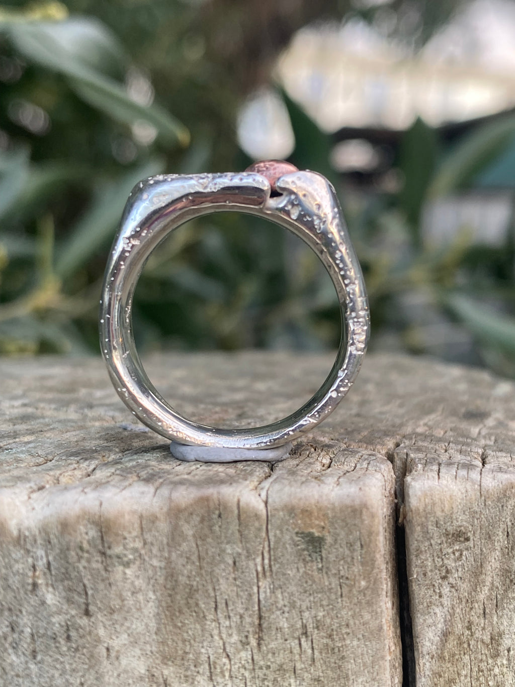 Copper Rockpool Signet Ring – Size S1/2, Sterling Silver and Copper
