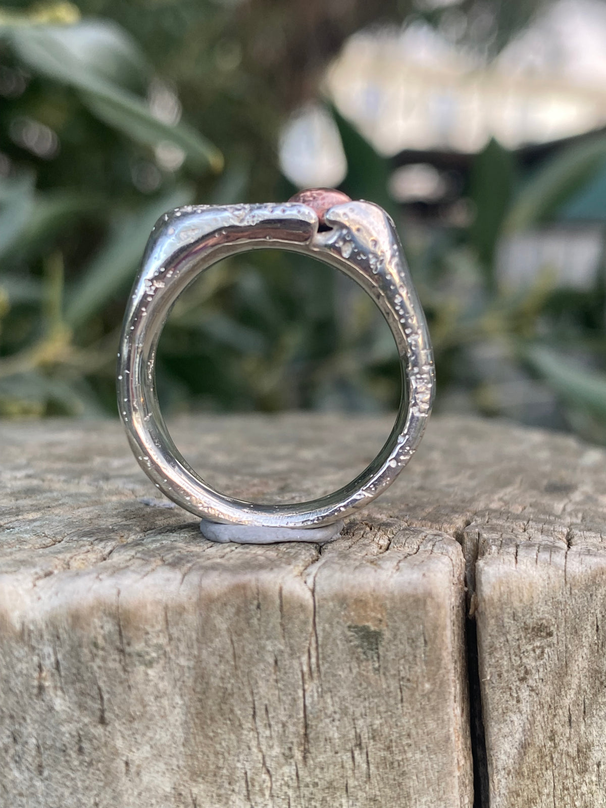Copper Rockpool Signet Ring – Size S1/2, Sterling Silver and Copper