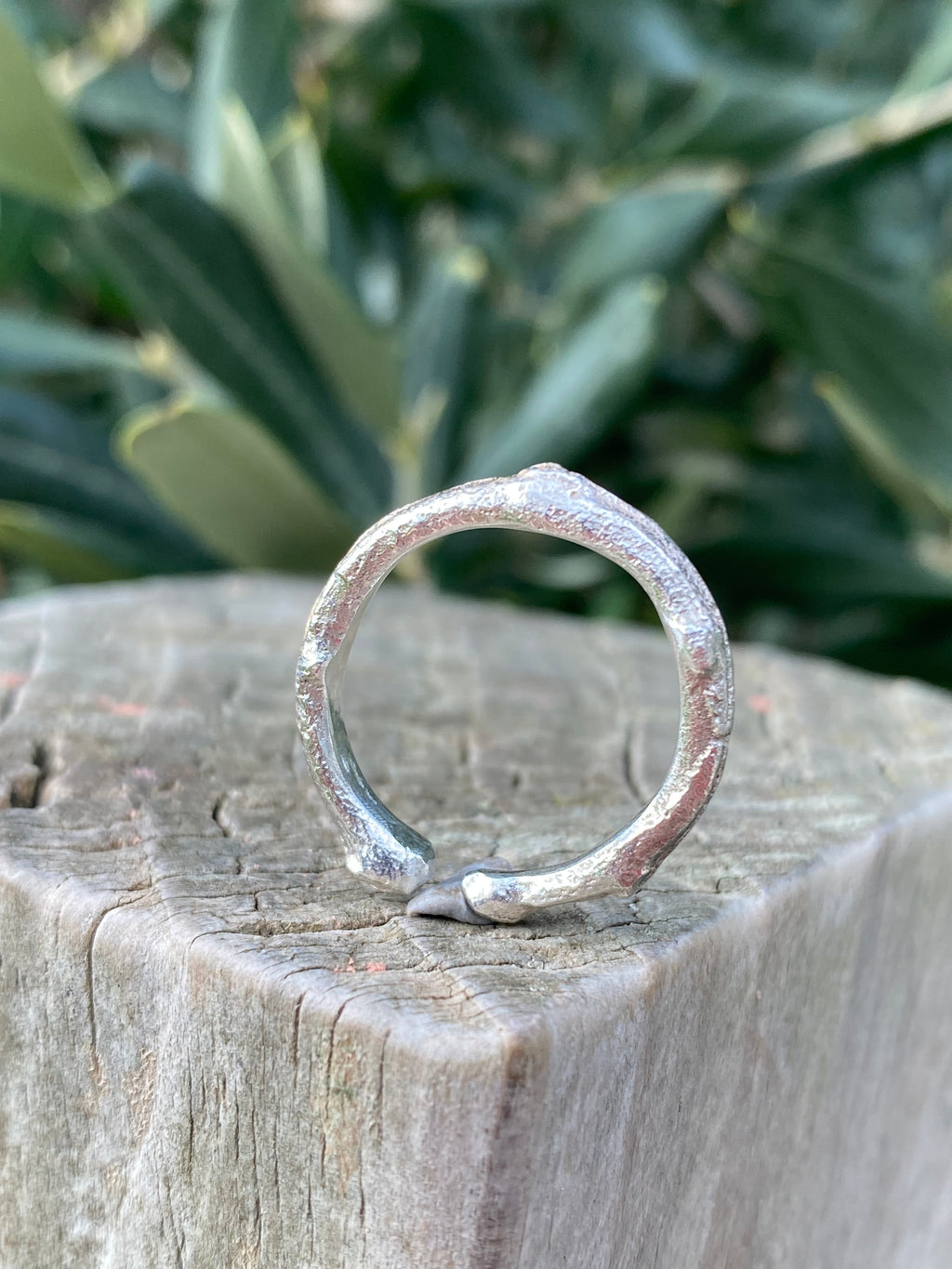 Sterling Silver Olive Branch Ring | Size O | Open Design
