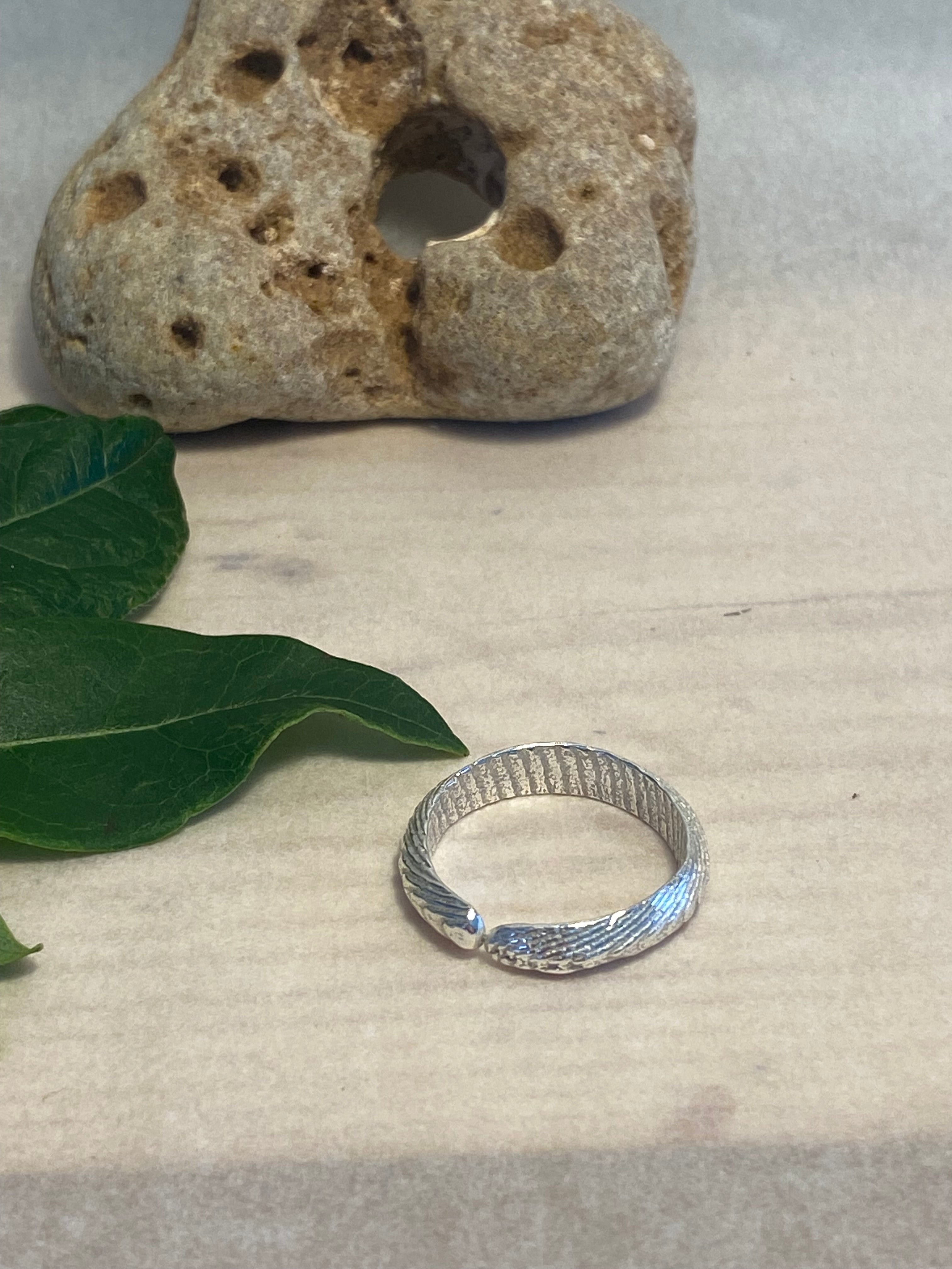 Cuttlefish Cast Adjustable Sterling Silver Ring
