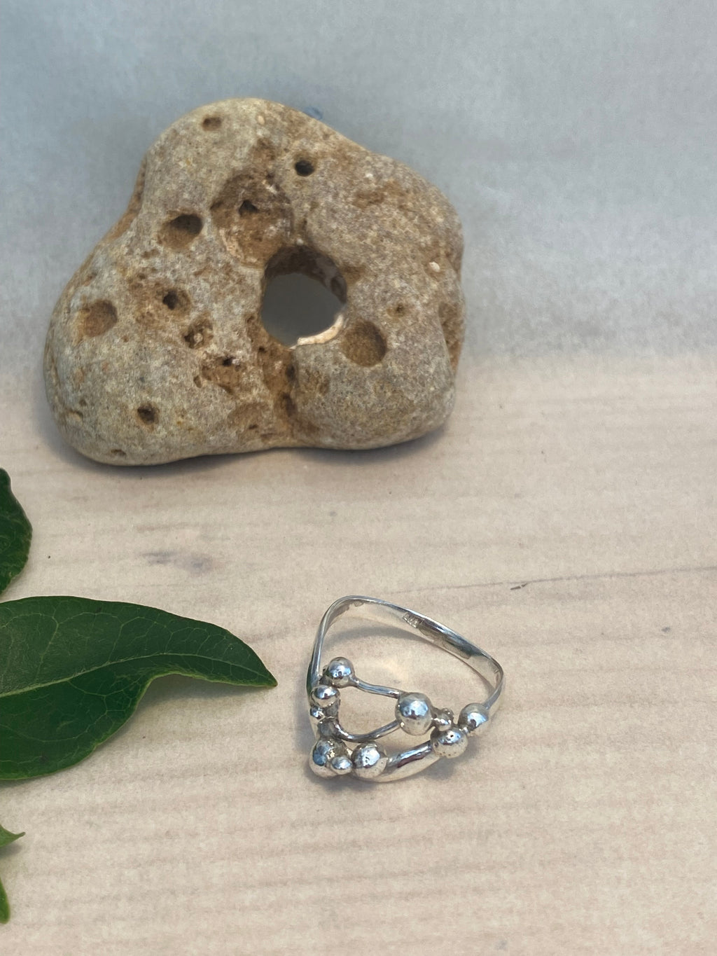Waves, Pebbles & Tendrils Sterling Silver Ring
