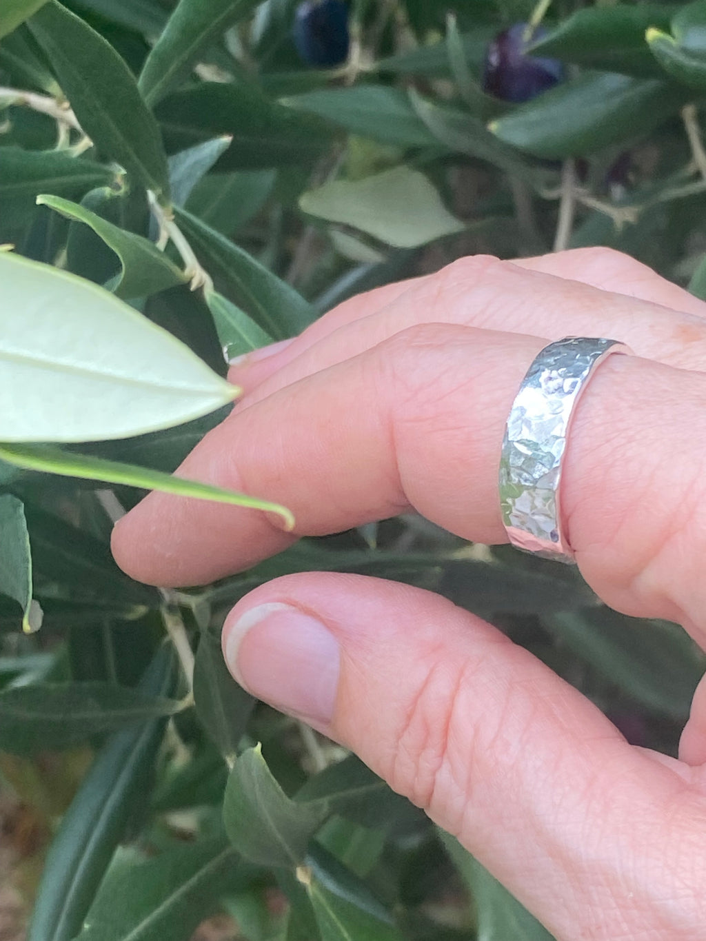 Hammered Sterling Silver Band Ring