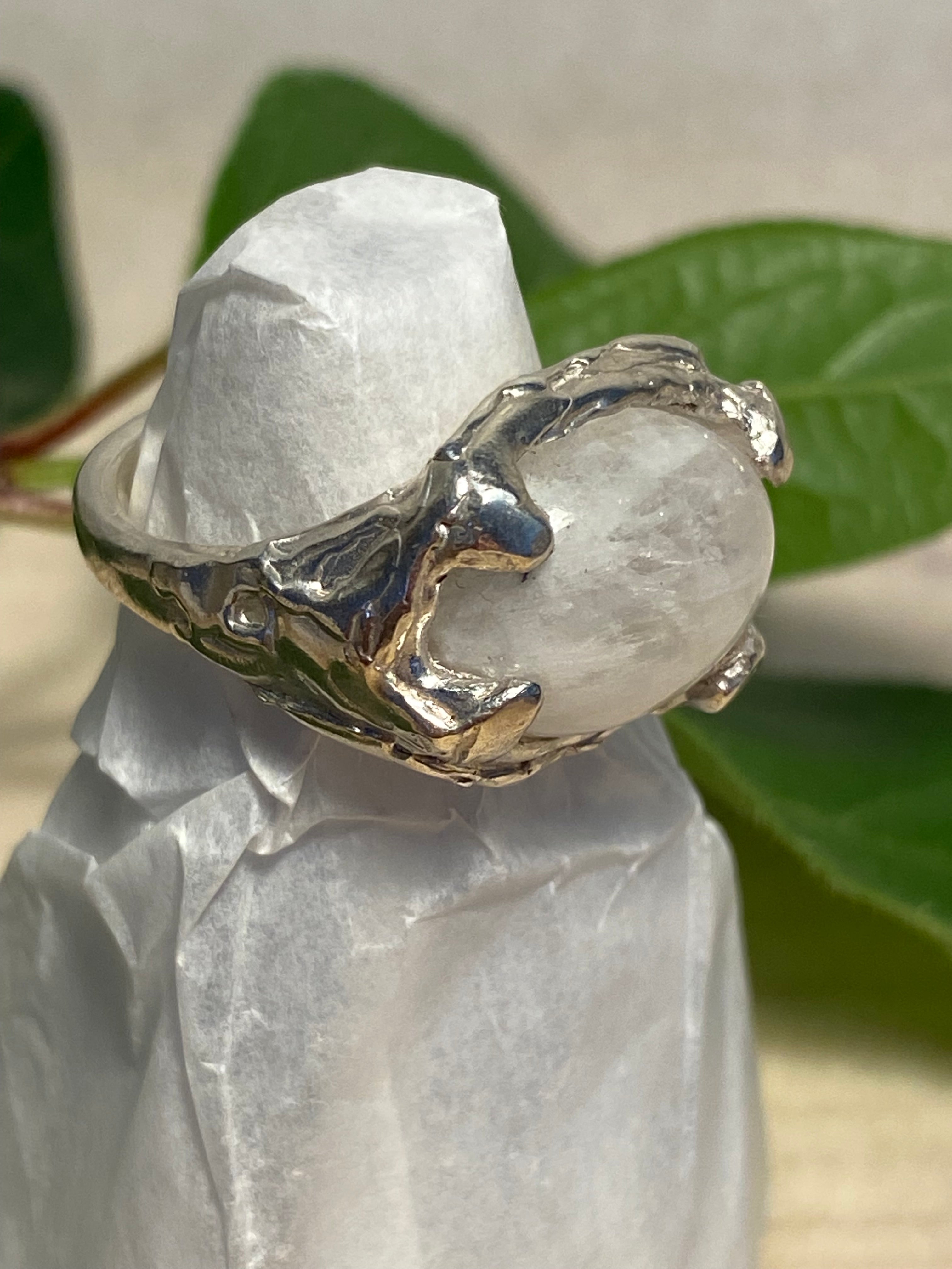 Moonstone and Sterling Silver handmade ring