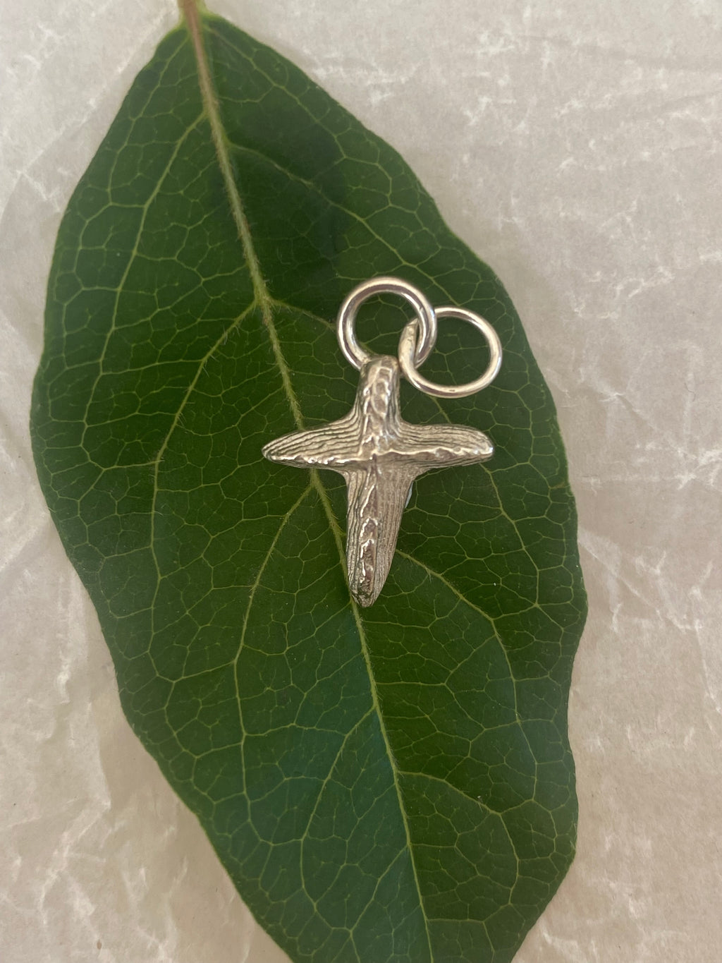Cuttlefish Cast Silver Cross Pendant