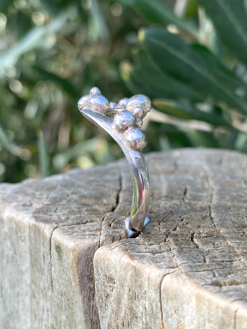 Waves, Pebbles & Tendrils Sterling Silver Ring