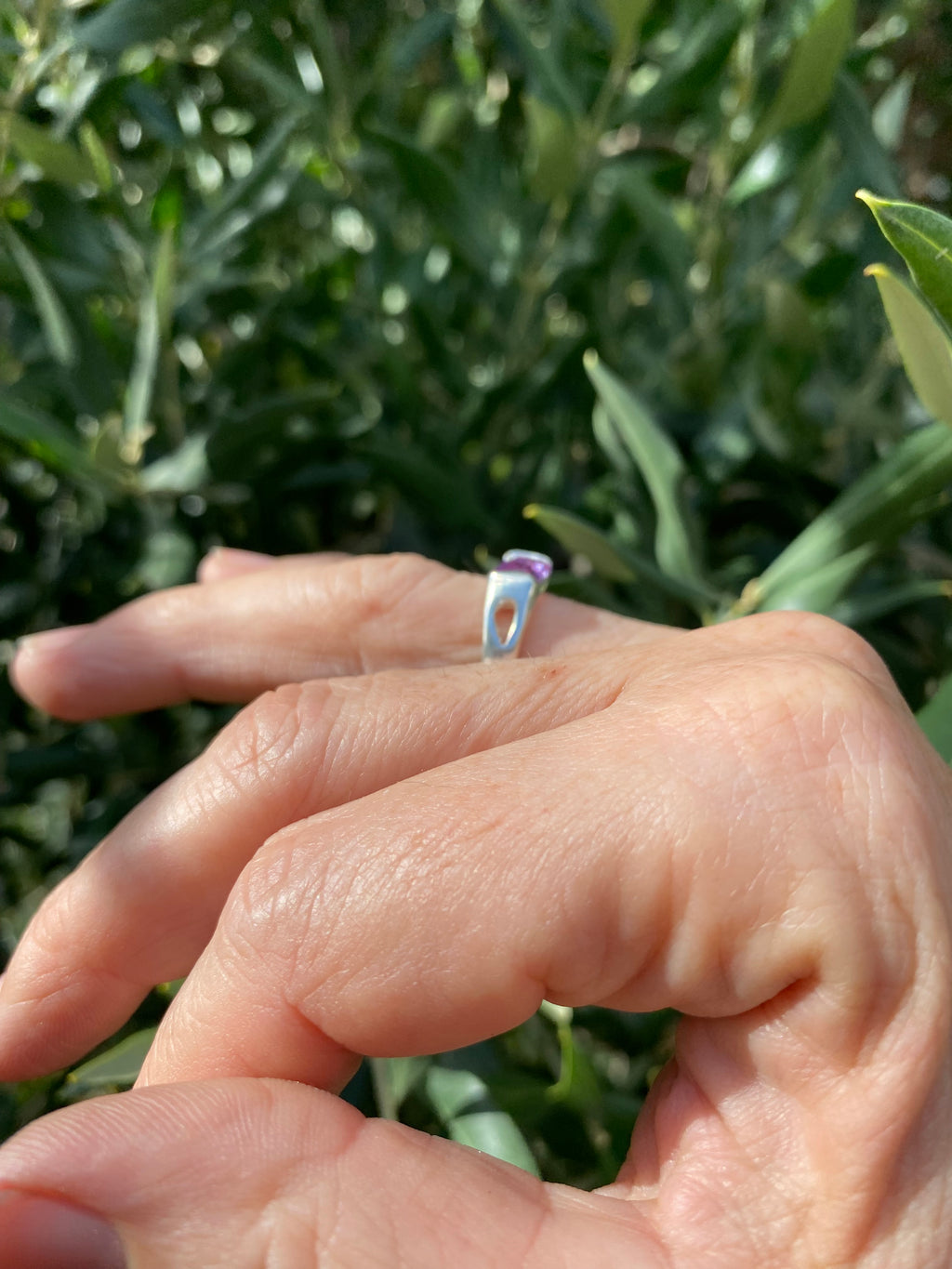 Delicate Signet Alexandrite Sterling Silver Ring