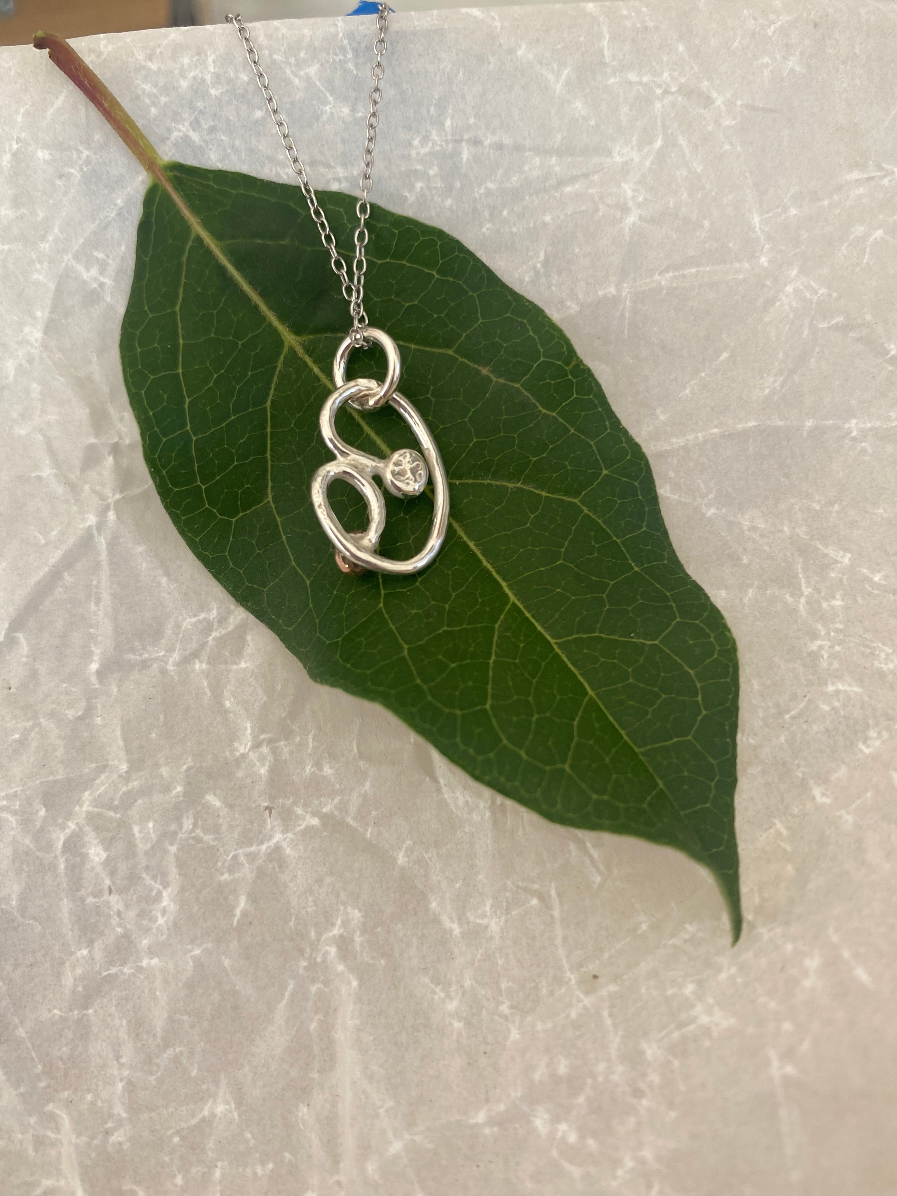 Silver & Copper Heart Pendant