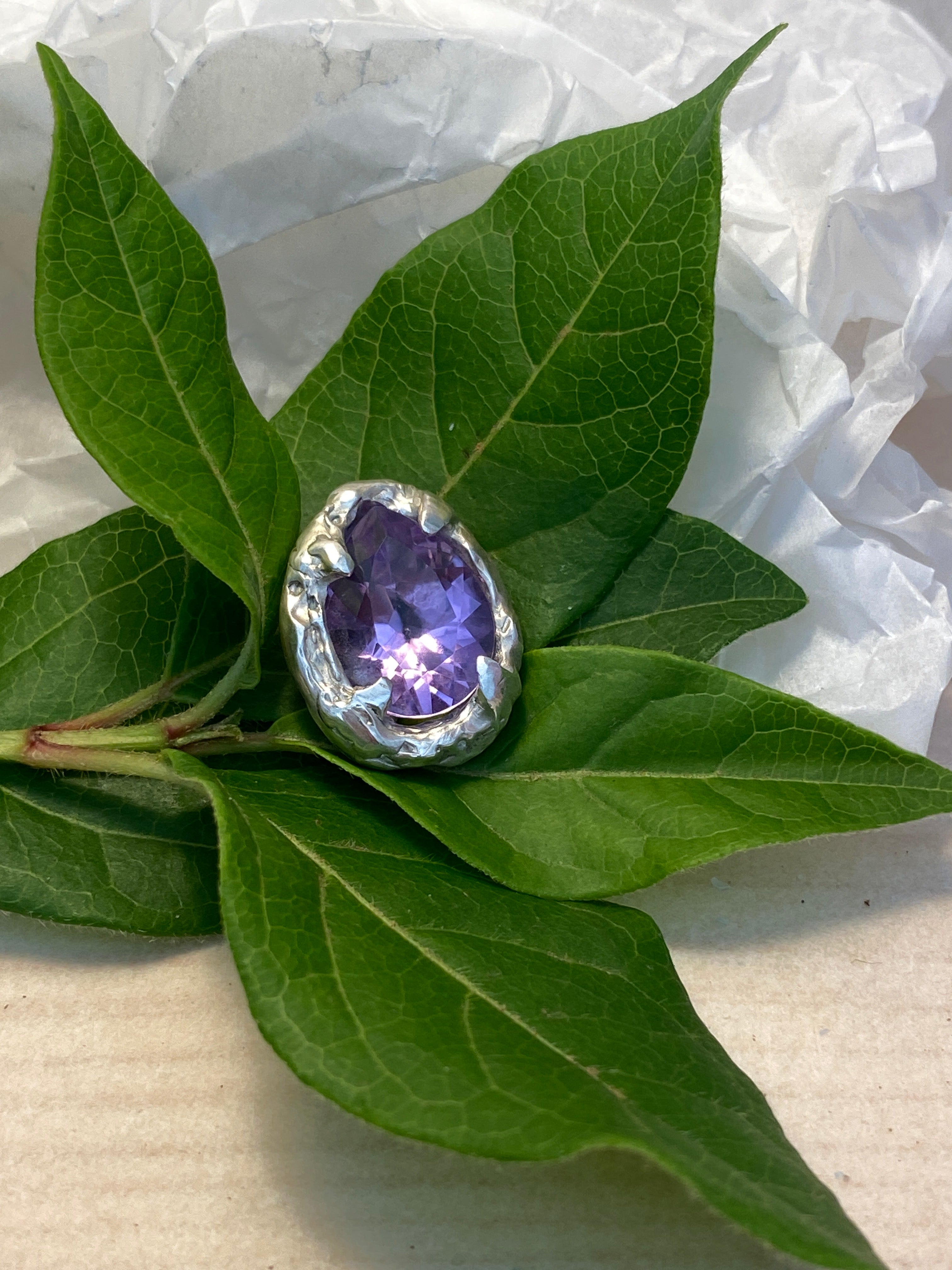 Amethyst and Silver Pendant