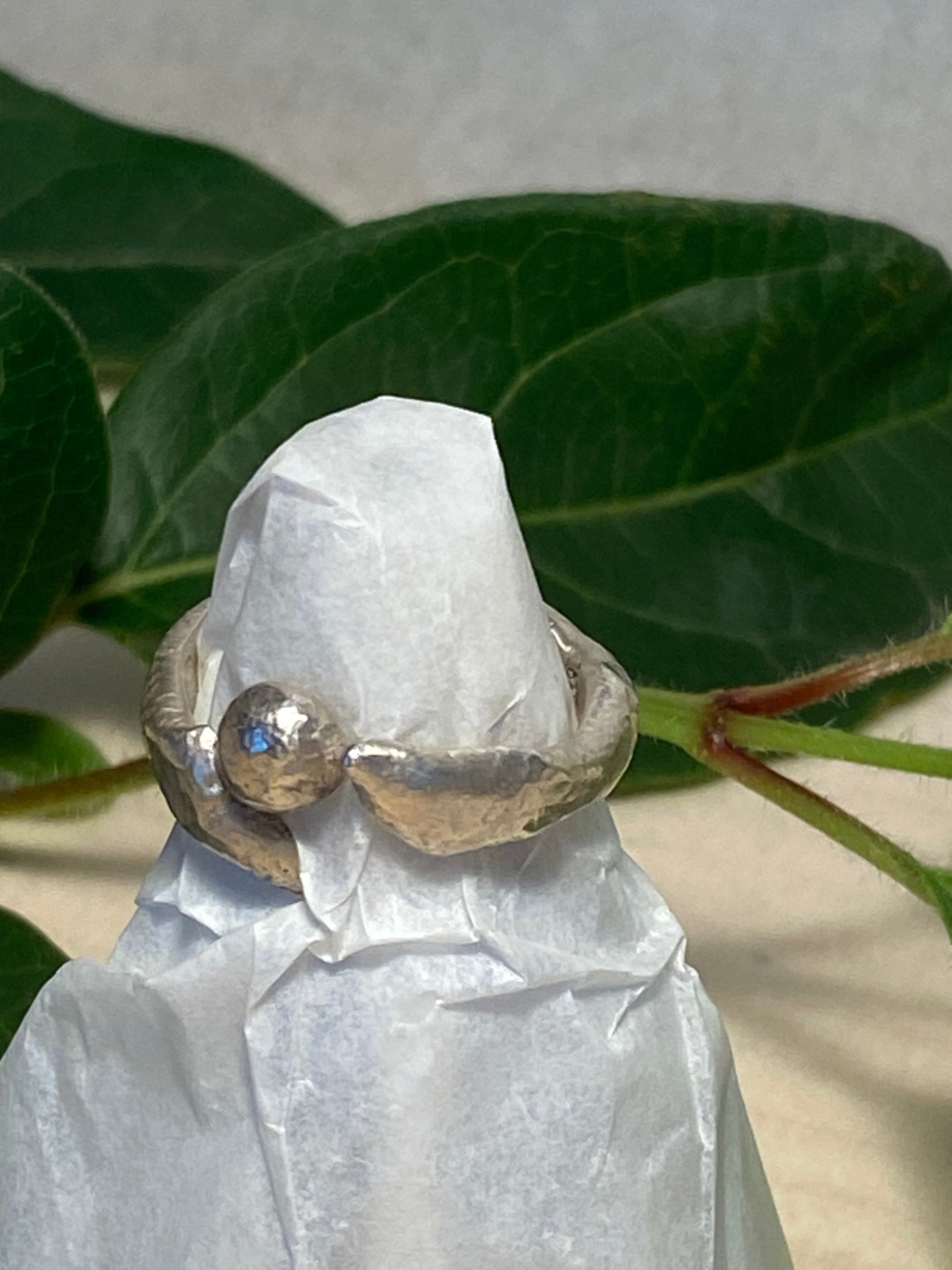 Textured, adjustable sterling silver ring