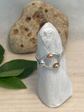 Three Metals Halo Pebble Ring — Silver, Copper & Brass