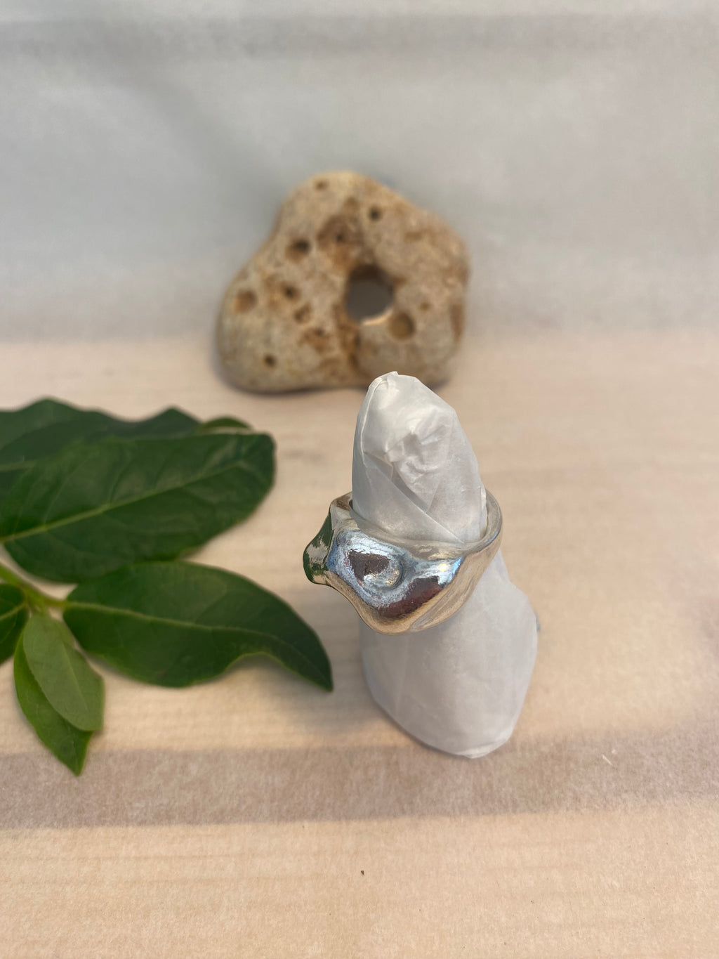 Organic Statement Ring — Wax Carved Sterling Silver