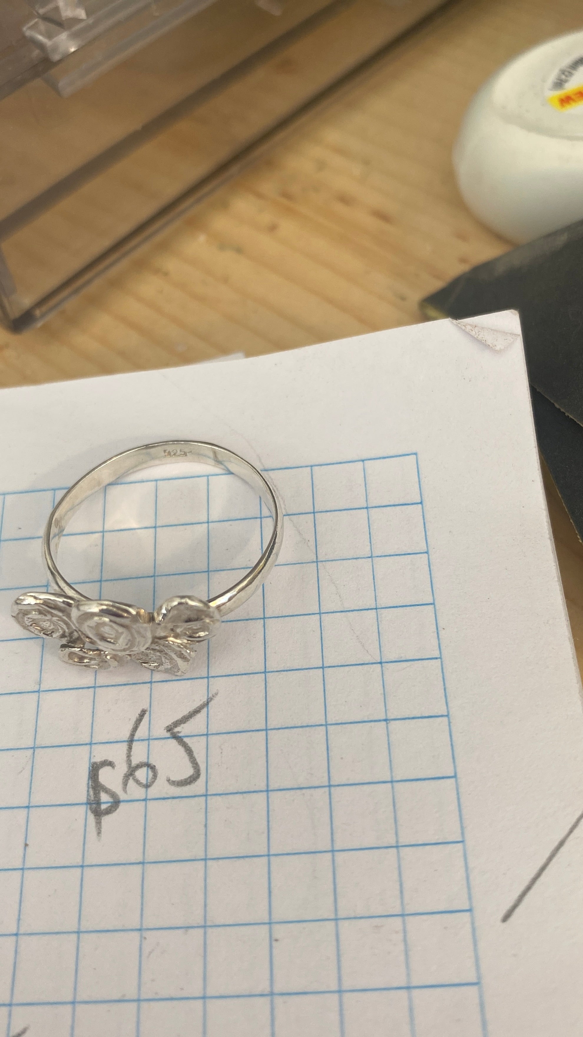 Molten Silver Flower Posy Ring