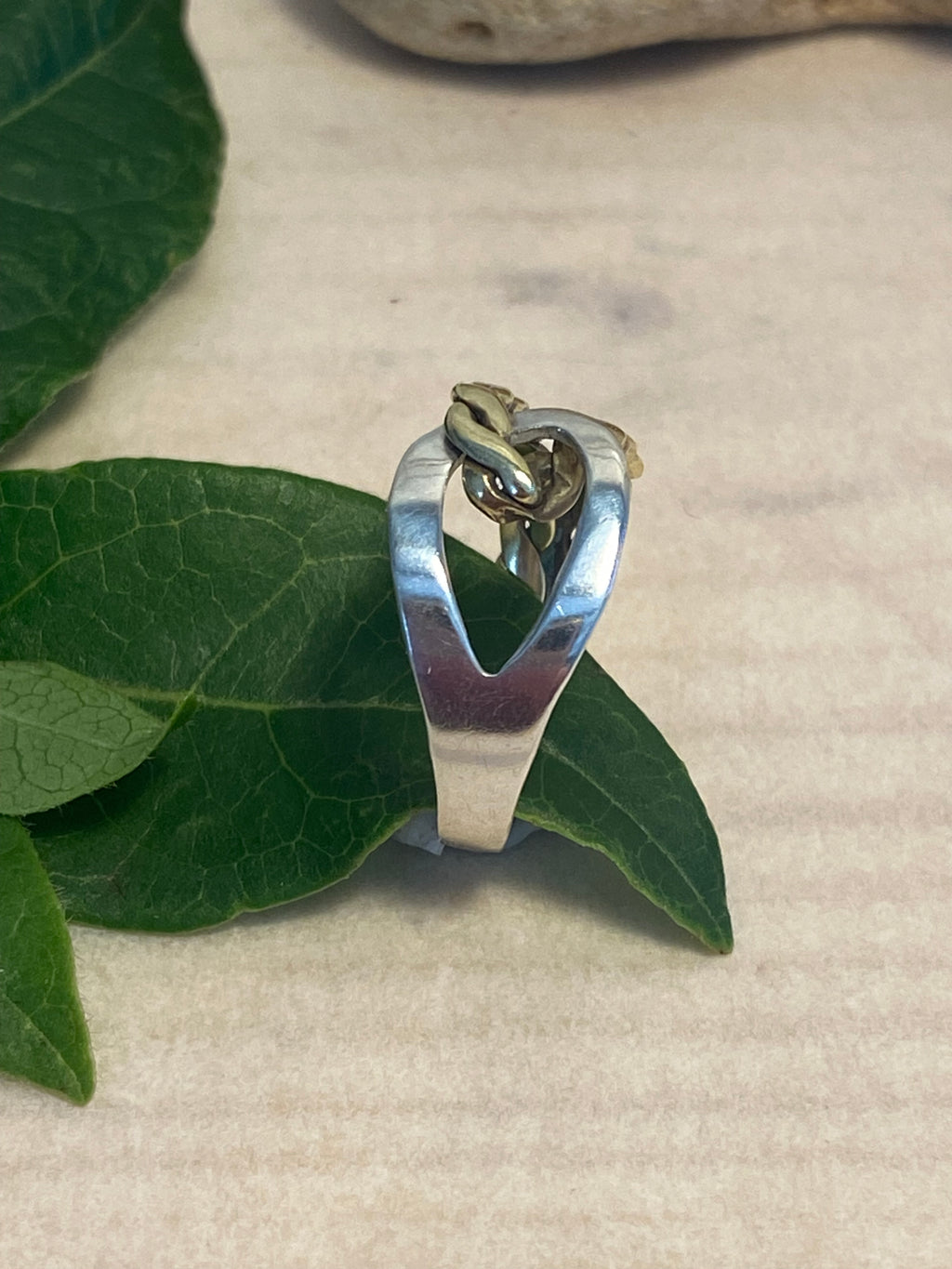 Needle & Thread Adjustable Ring — Silver & Brass