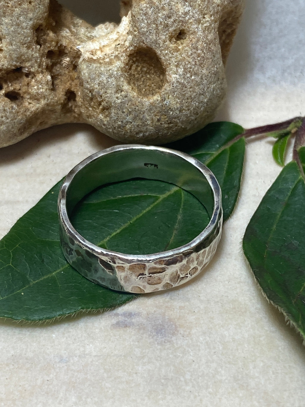Hammered Sterling Silver Band Ring