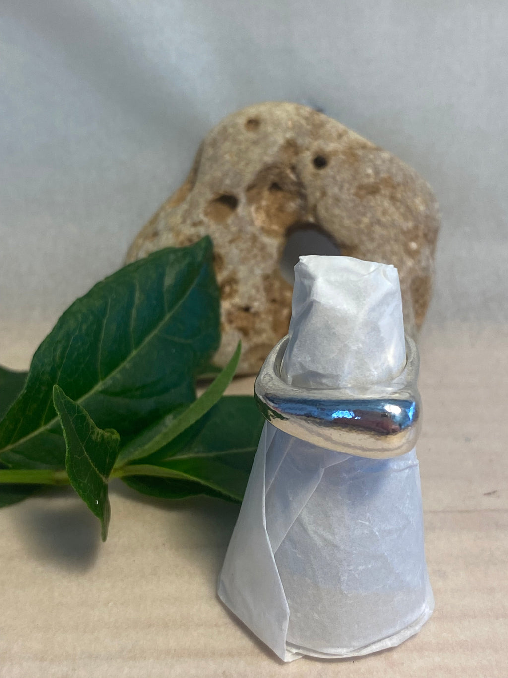 Tapered Sculptural Sterling Silver Ring