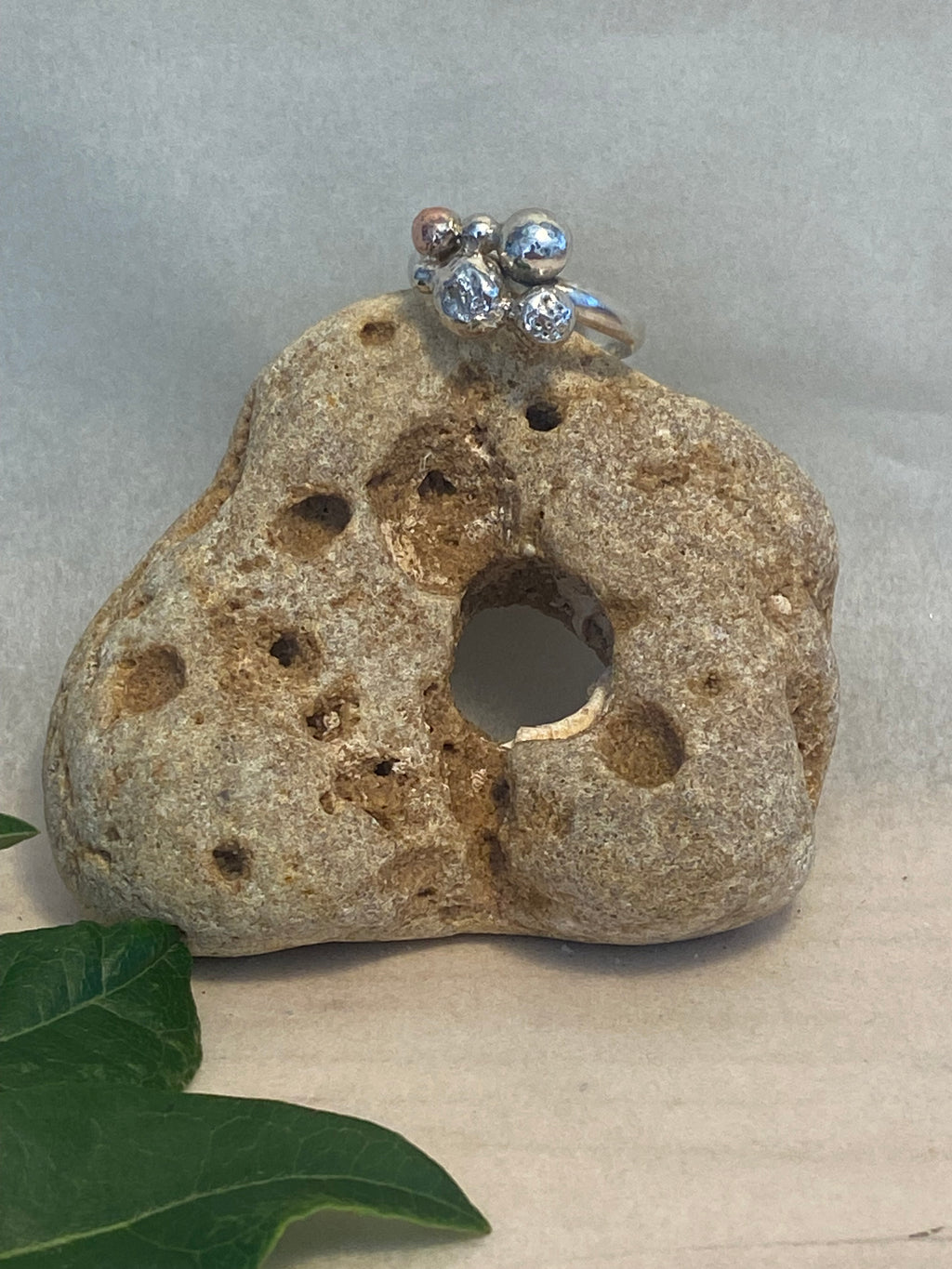 Mixed Metal Pebble Ring — Silver & Copper