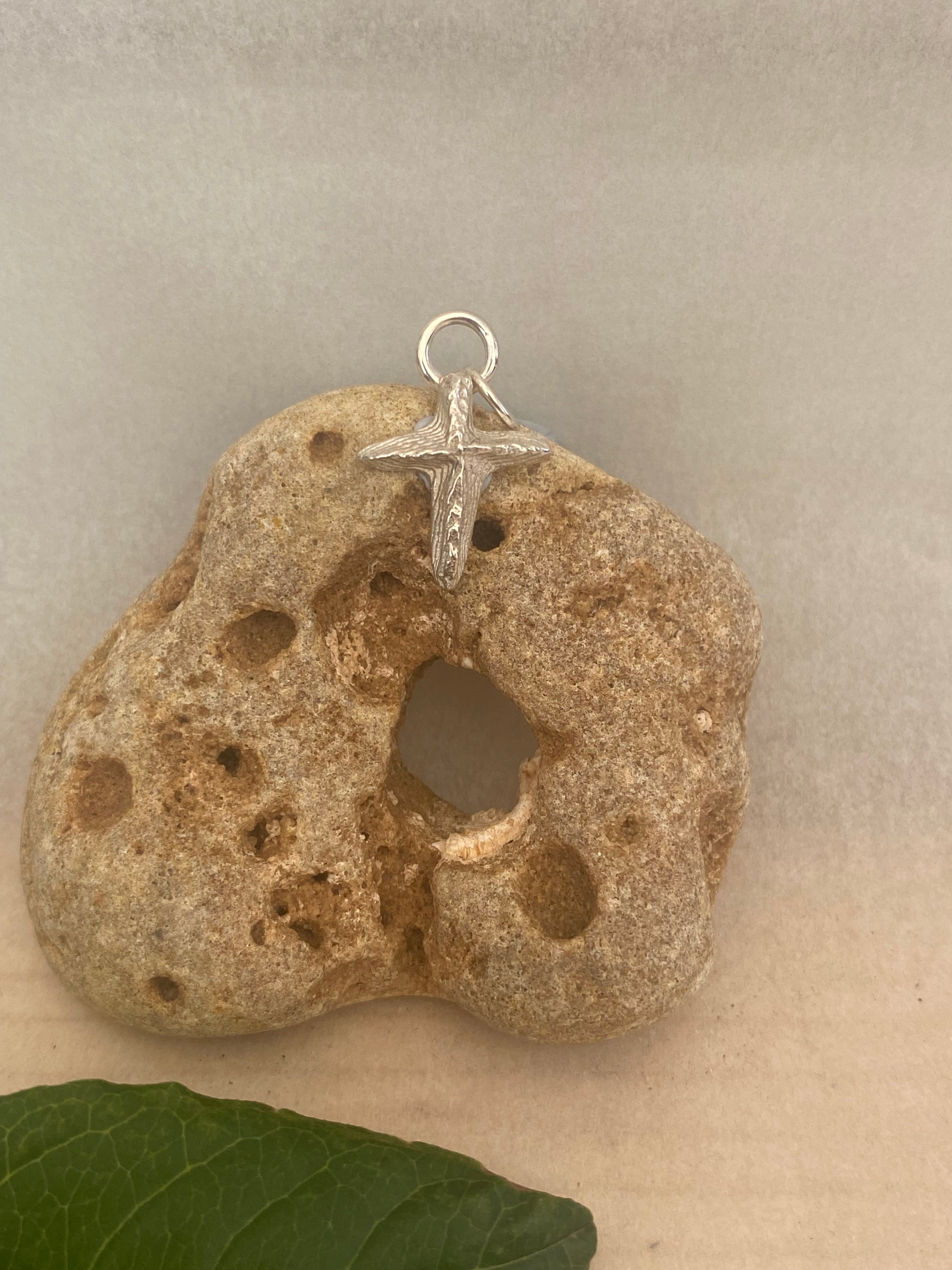 Cuttlefish Cast Silver Cross Pendant