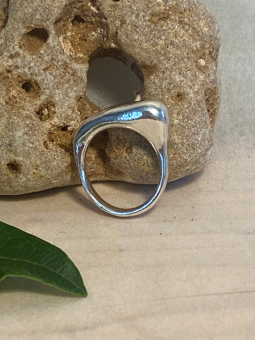 Tapered Sculptural Sterling Silver Ring