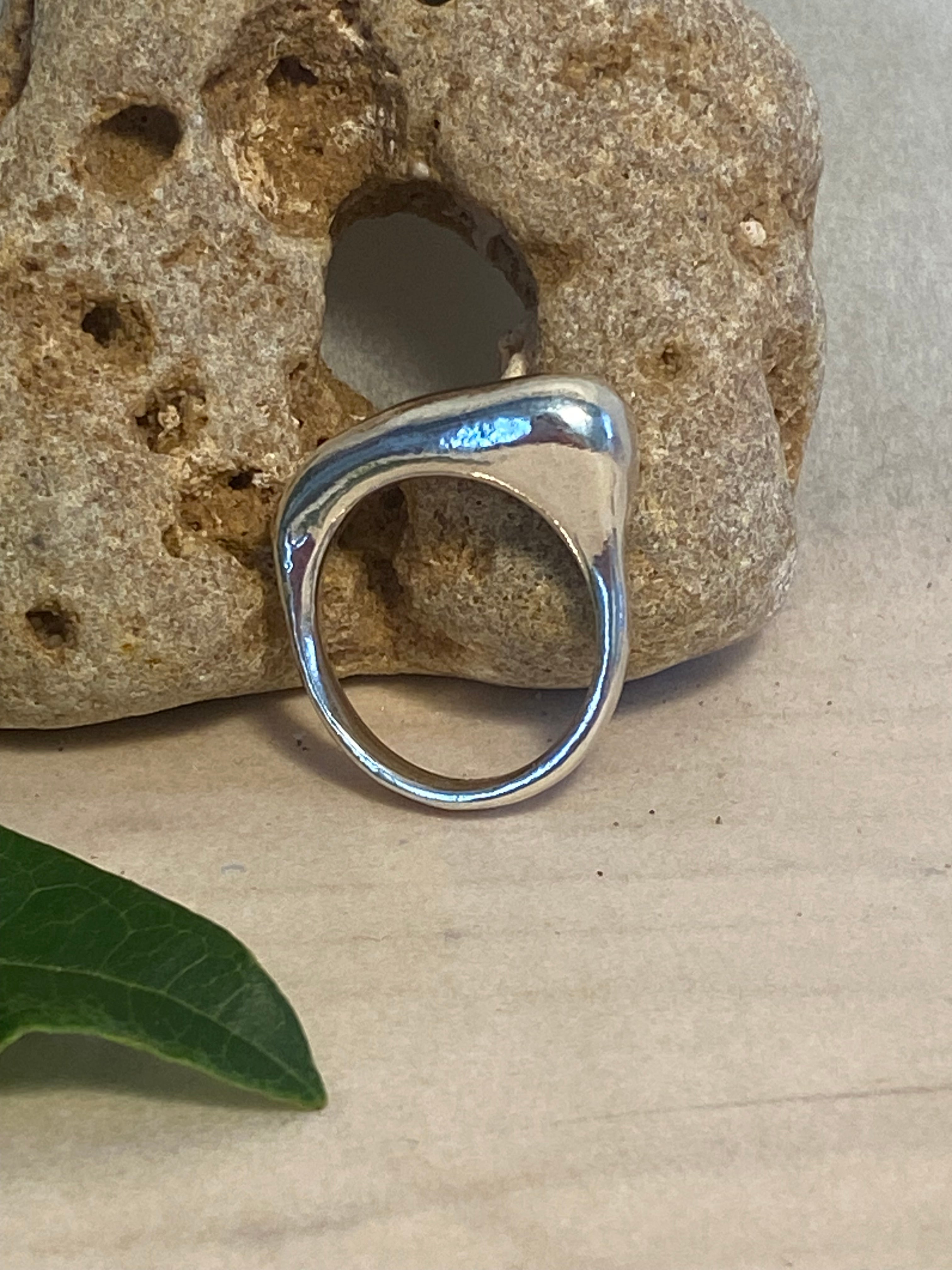 Tapered Sculptural Sterling Silver Ring