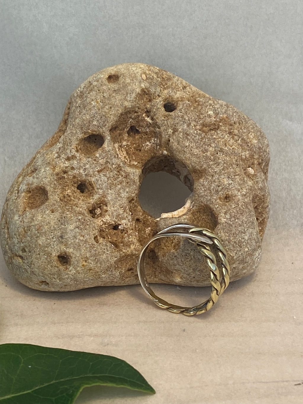 Needle & Thread Adjustable Ring — Silver & Brass
