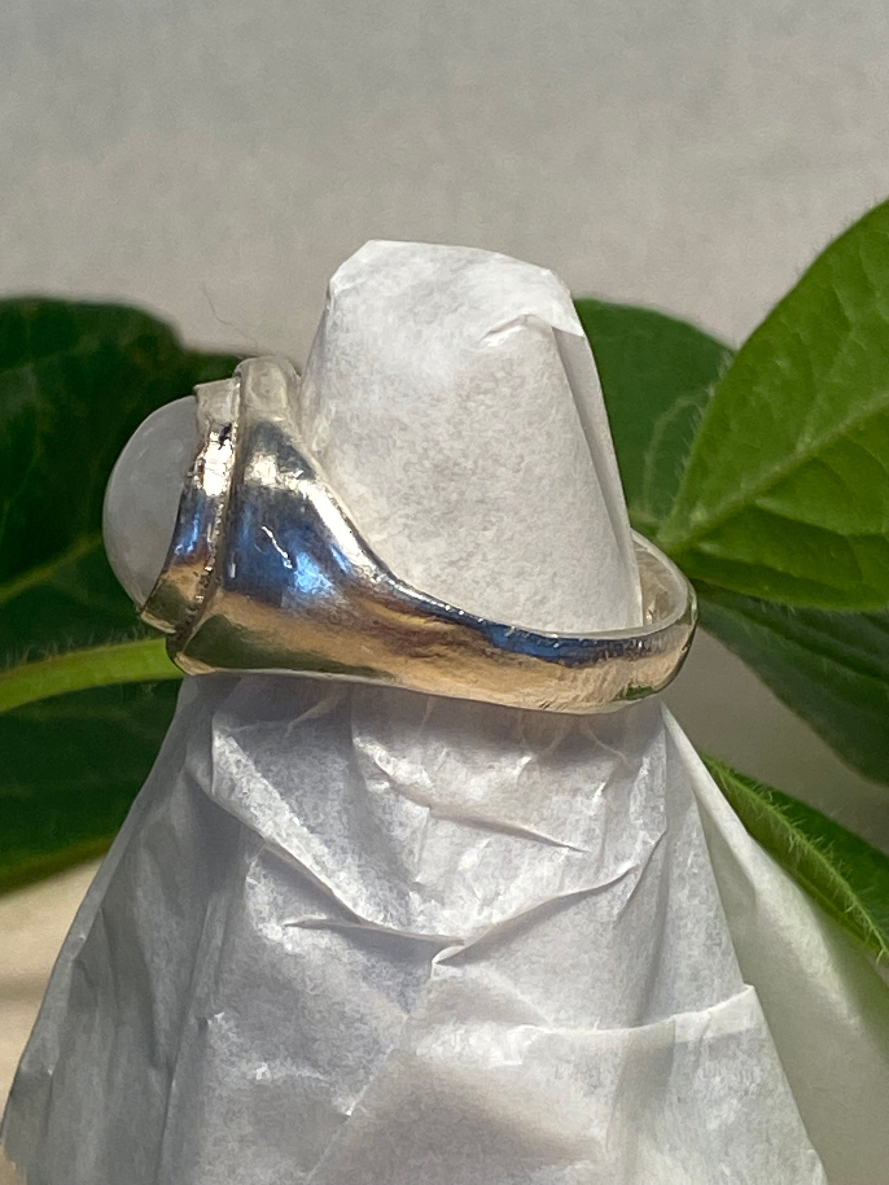 Moonstone and sterling silver ring